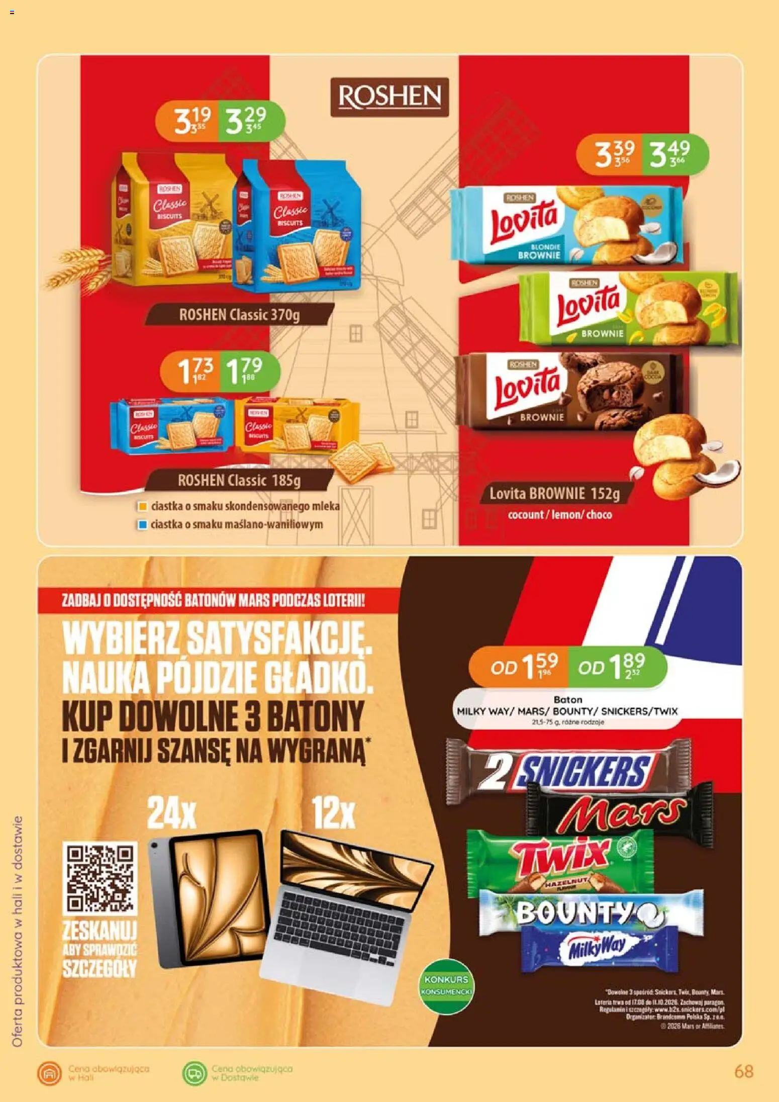 Eurocash gazetka od 20.08.2026 | Strona: 68 | Produkty: Mleka, Baton, Brownie, Ciastka