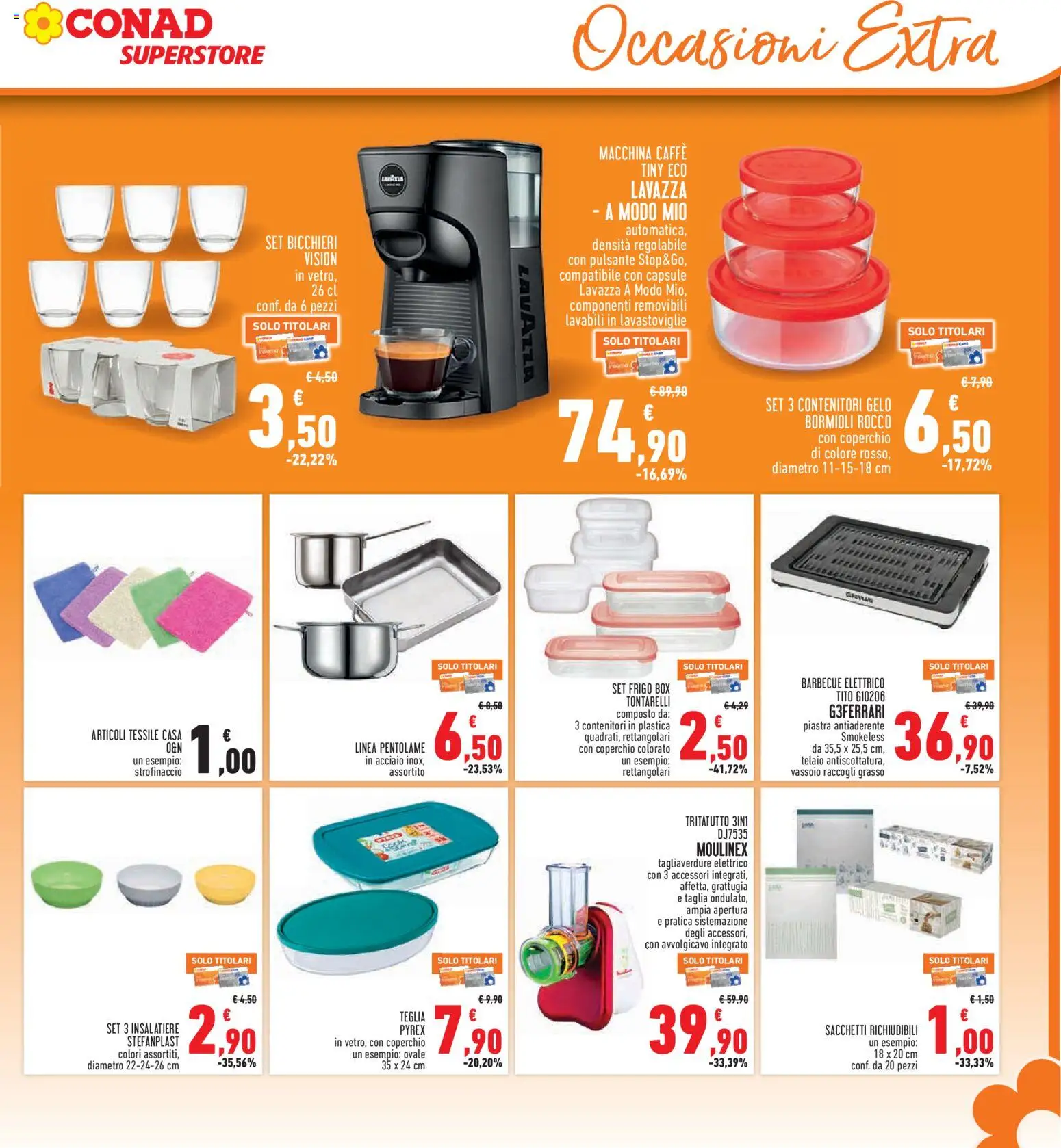 Volantino Conad del 13/08/2026 | Pagina: 29 | Prodotti: Tritatutto, Barbecue, Lavastoviglie, Vassoio