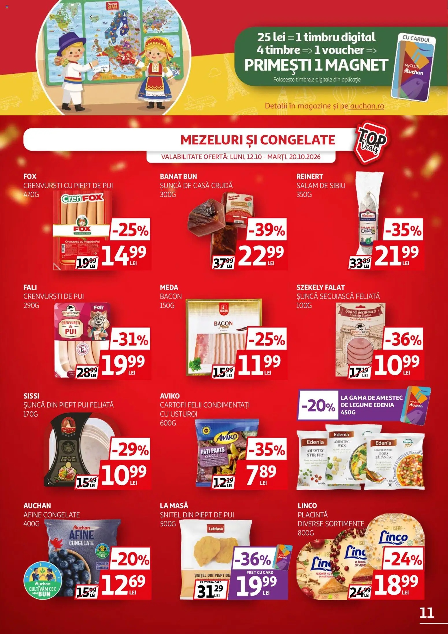 Noul catalog Auchan – valabil de la 12.10.2026 | Pagină: 11 | Produse: Masă, Salam, Cartofi, Legume