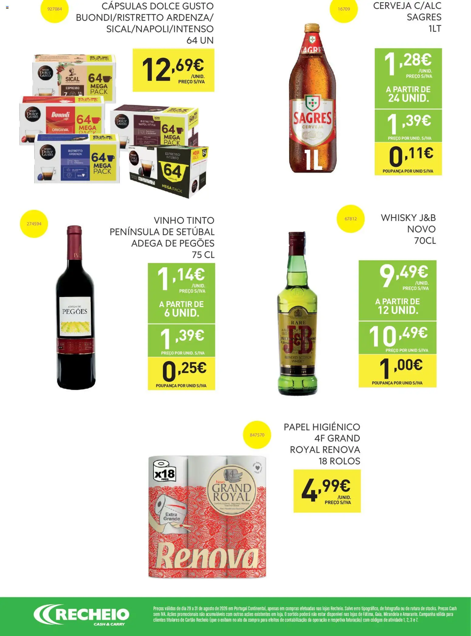 Recheio - Dias Imperdíveis │ válido de 29/08/2026 | Página: 2 | Produtos: Capsulas dolce gusto, Vinho, Cerveja, Dolce gusto
