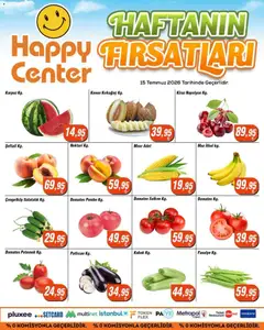 15 Temmuz 2026 tarihinden itibaren geçerli olan Happy Center kataloğu önizlemesi