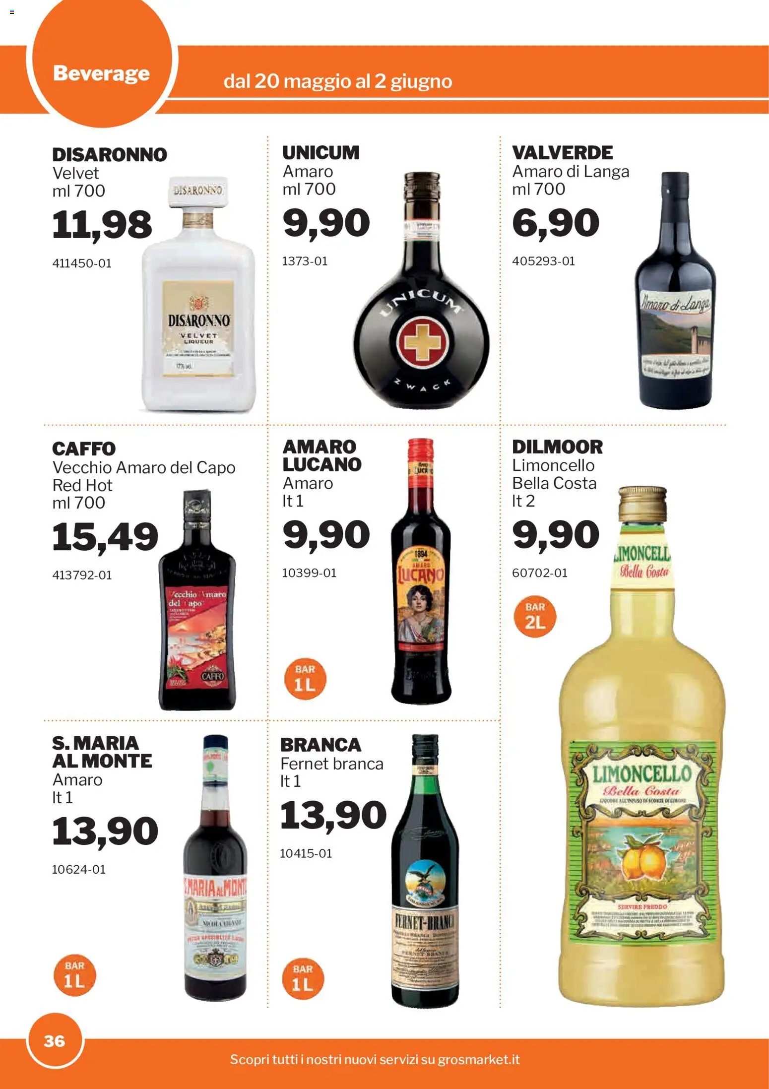Volantino Sogegross del 20.05.2026 | Pagina: 36 | Prodotti: Limoncello, Amaro