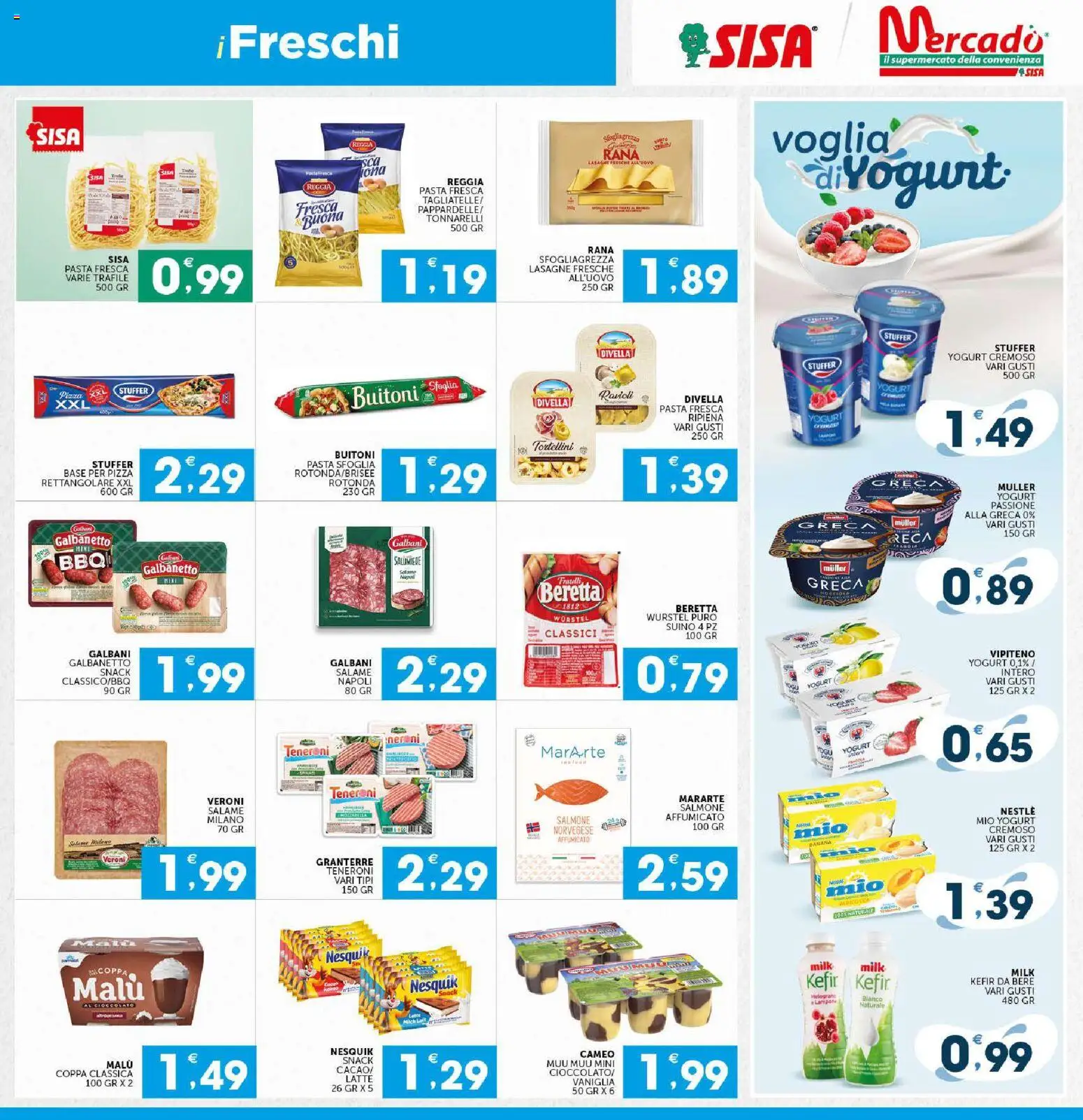 Volantino SISA del 15/10/2026 | Pagina: 9 | Prodotti: Kefir, Salame, Pizza, Pasta