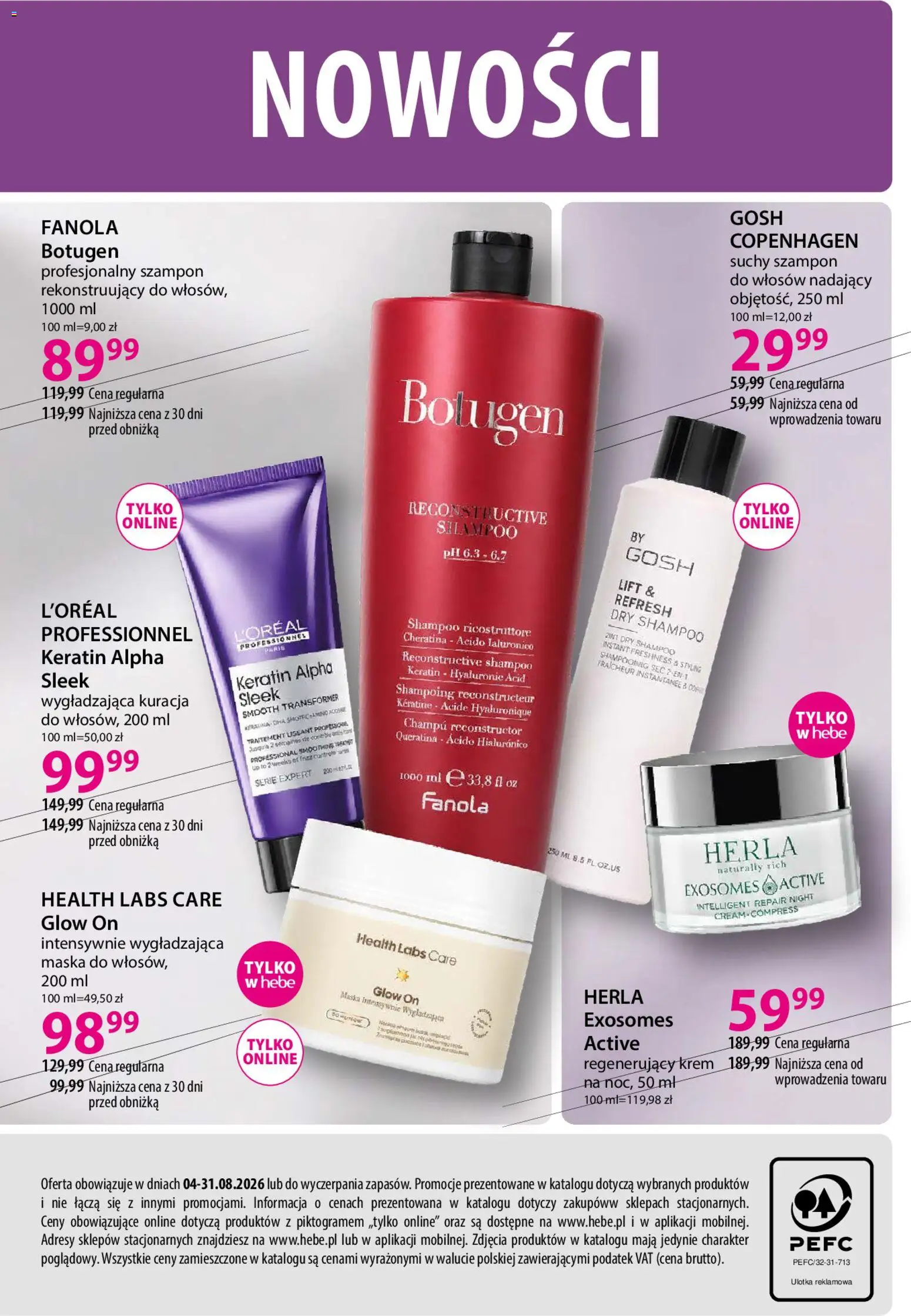 Hebe gazetka - Katalog od 04.08.2026 | Strona: 28 | Produkty: Szampon, Maska, Krem, Suchy szampon