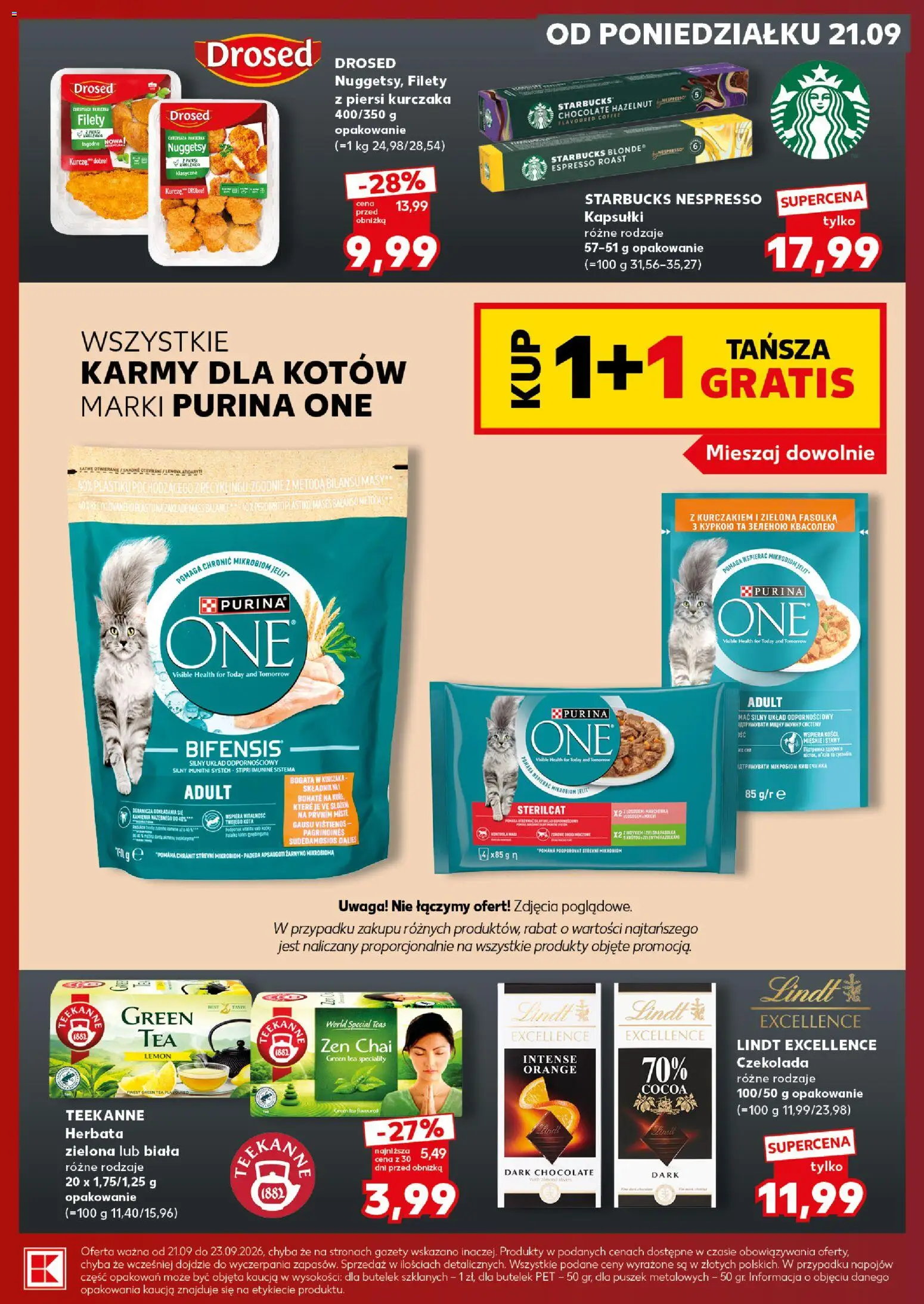 Kaufland Polsko leták - Mocny start od 21.09.2026 | Strana: 3 | Produkty: Starbucks, Lindt, Purina, Speciality