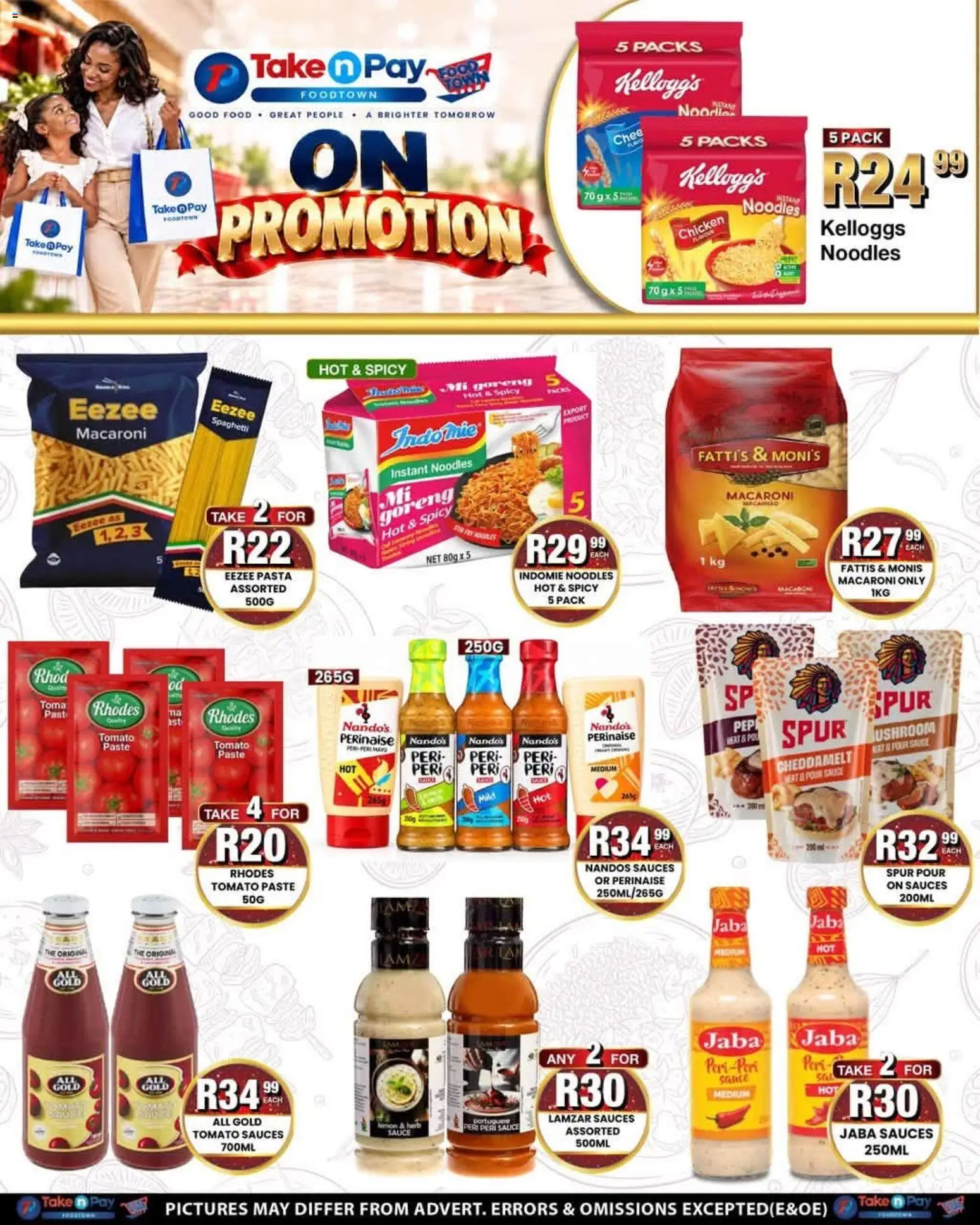 New Take n Pay catalogue – valid from 19/10/2026 | Page: 4 | Products: Sauces, Chicken, Noodles, Spaghetti