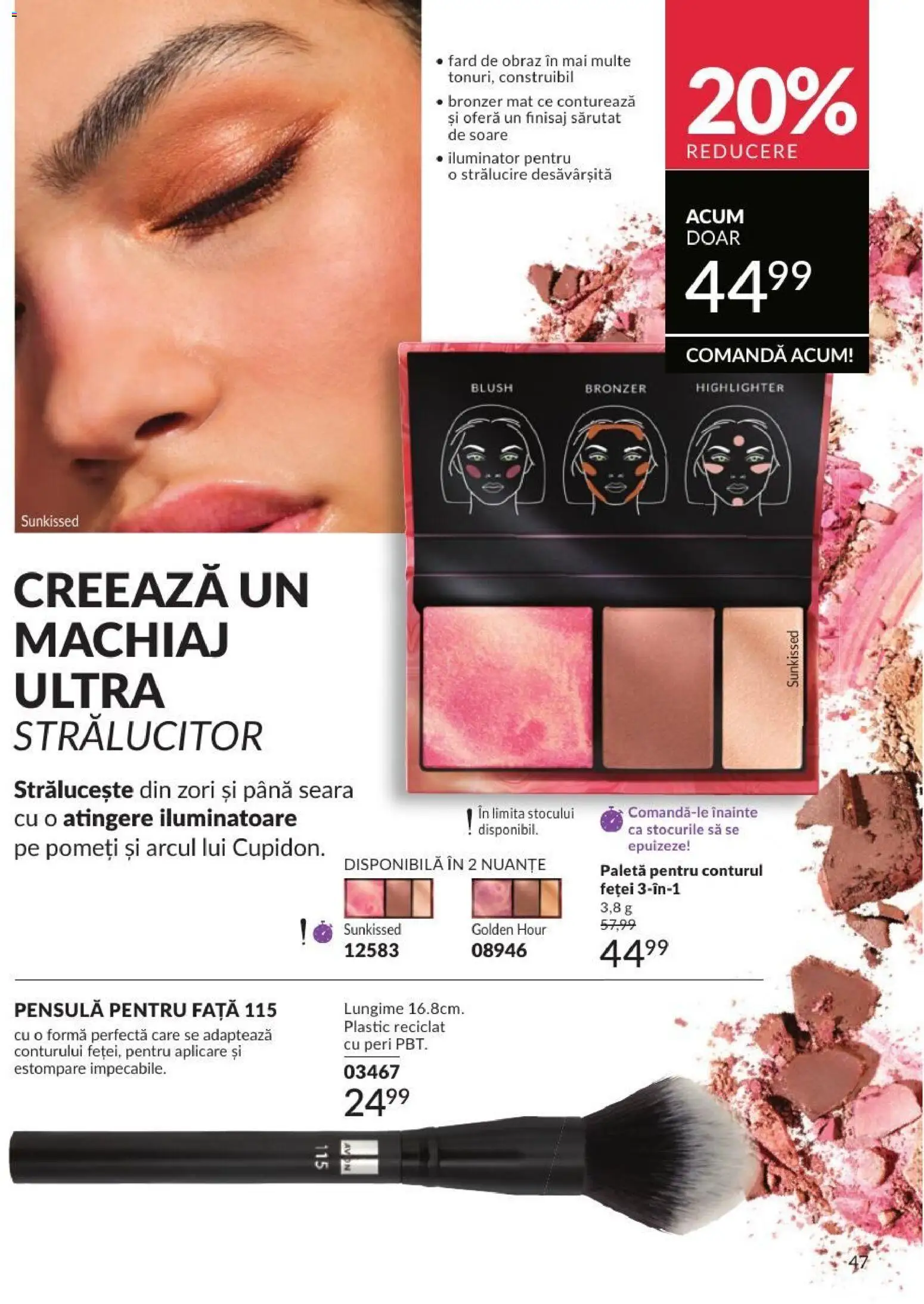 Noul catalog Avon – valabil de la 01.08.2026 | Pagină: 47 | Produse: Machiaj, Bronzer, Blush, Iluminator