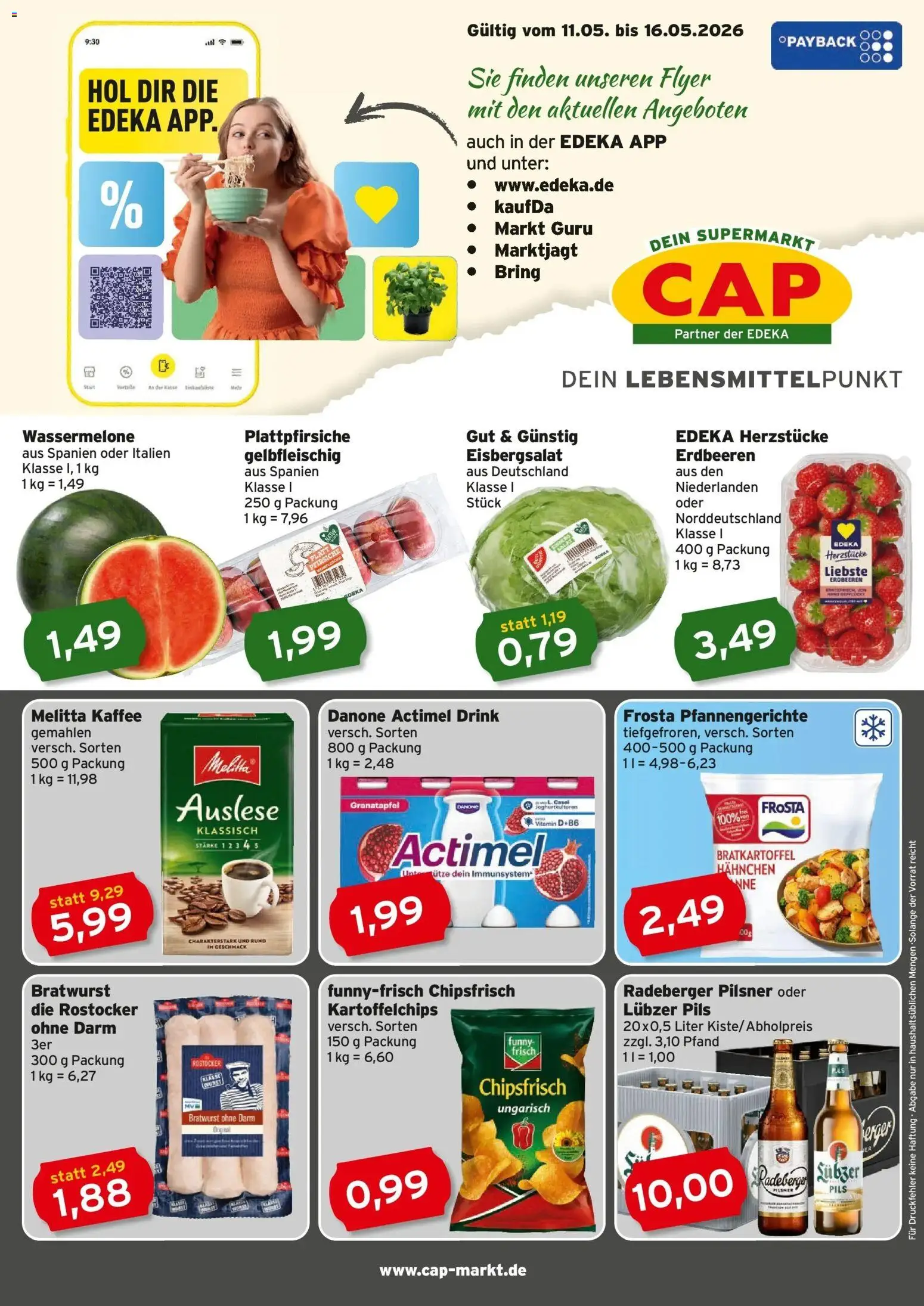 Edeka prospekt Rostock	 – gültig ab 10.05.2026 | Seite: 1 | Produkte: Hahnchen, Granatapfel, Kaffee, Wassermelone