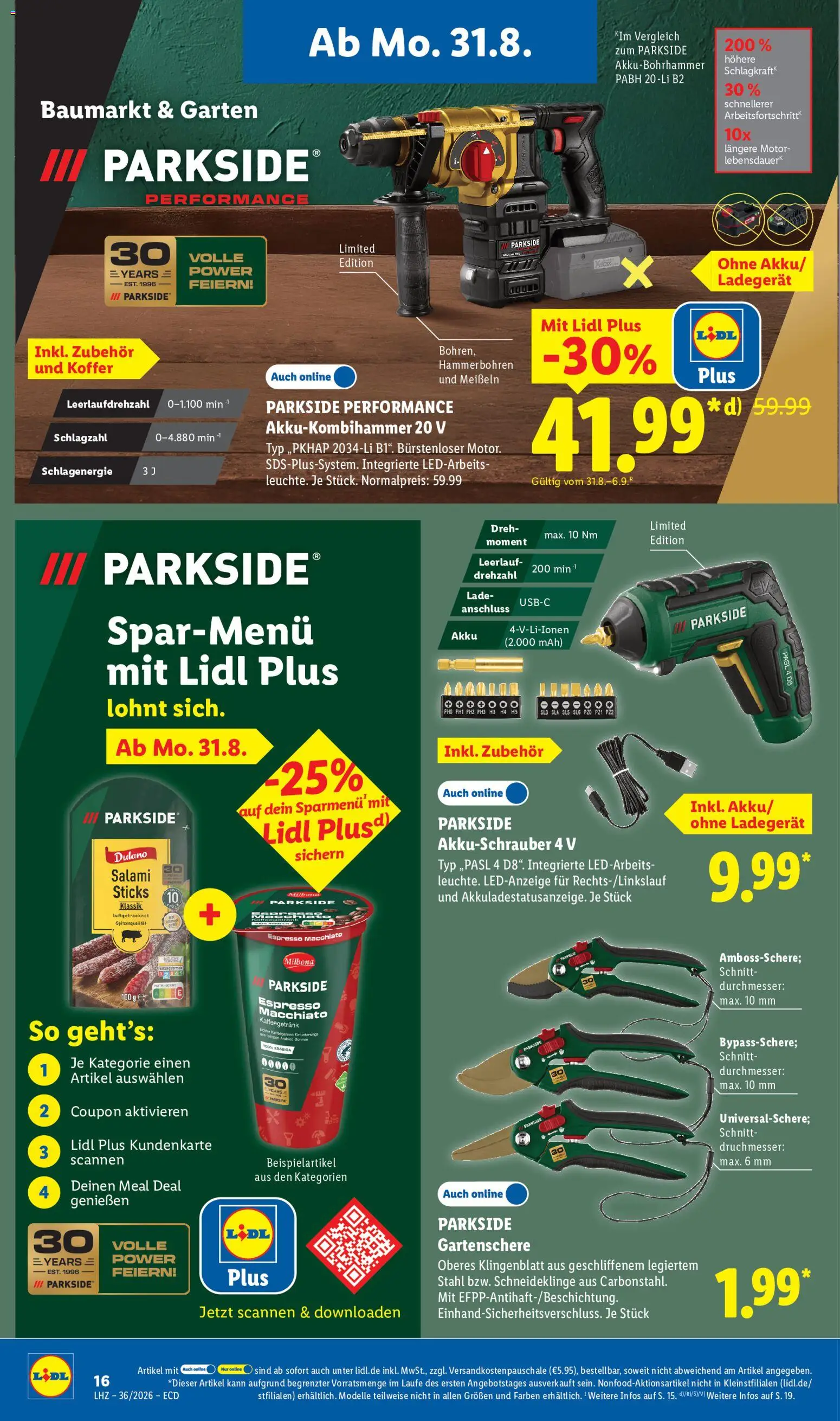 Lidl Německo leták od 31.08.2026 | Strana: 8 | Produkty: Parkside