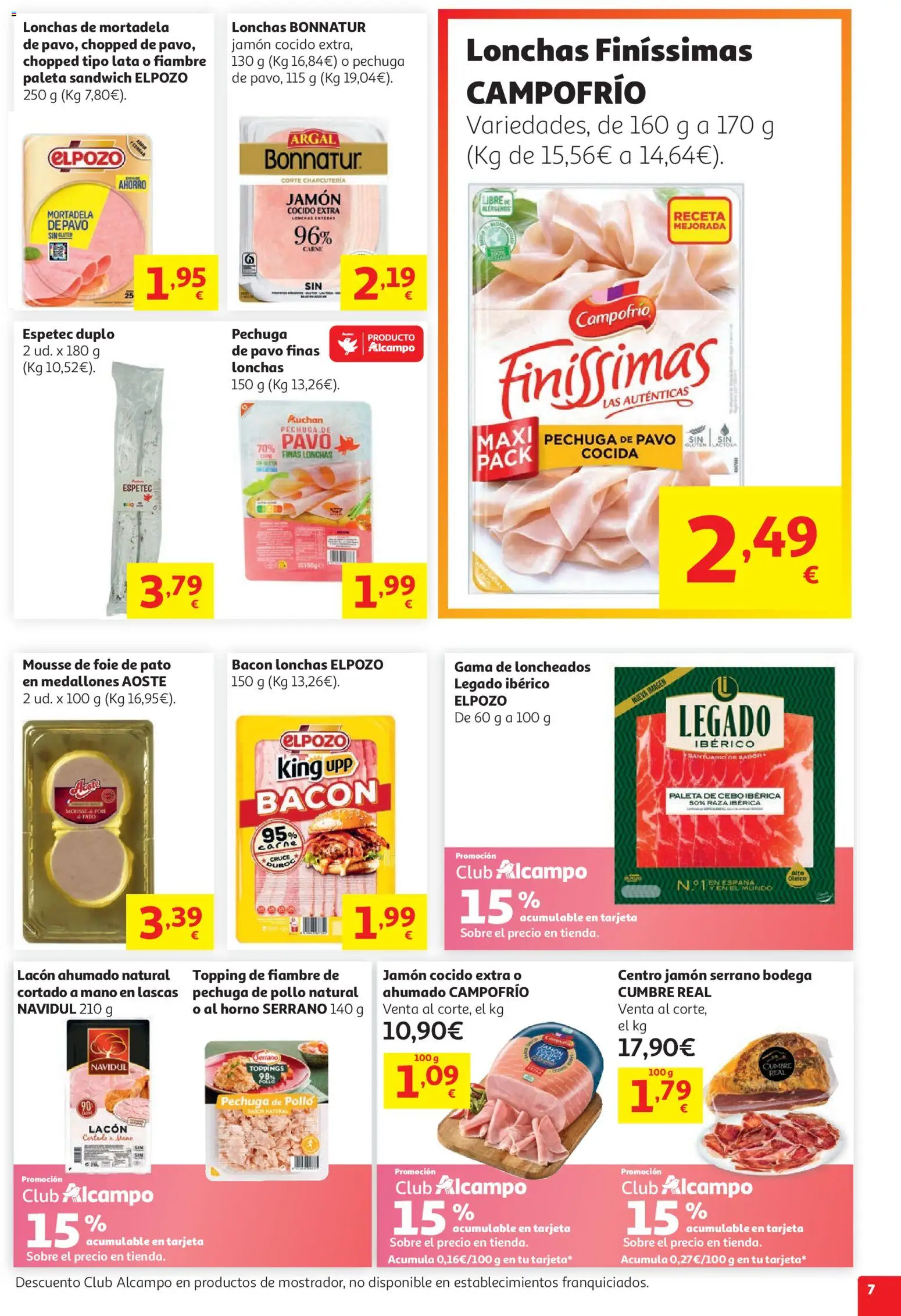 Alcampo HG Nacional │ válido desde el 05.05.2026 | Página: 7 | Productos: Jamón serrano, Jamón, Jamón cocido, Mortadela