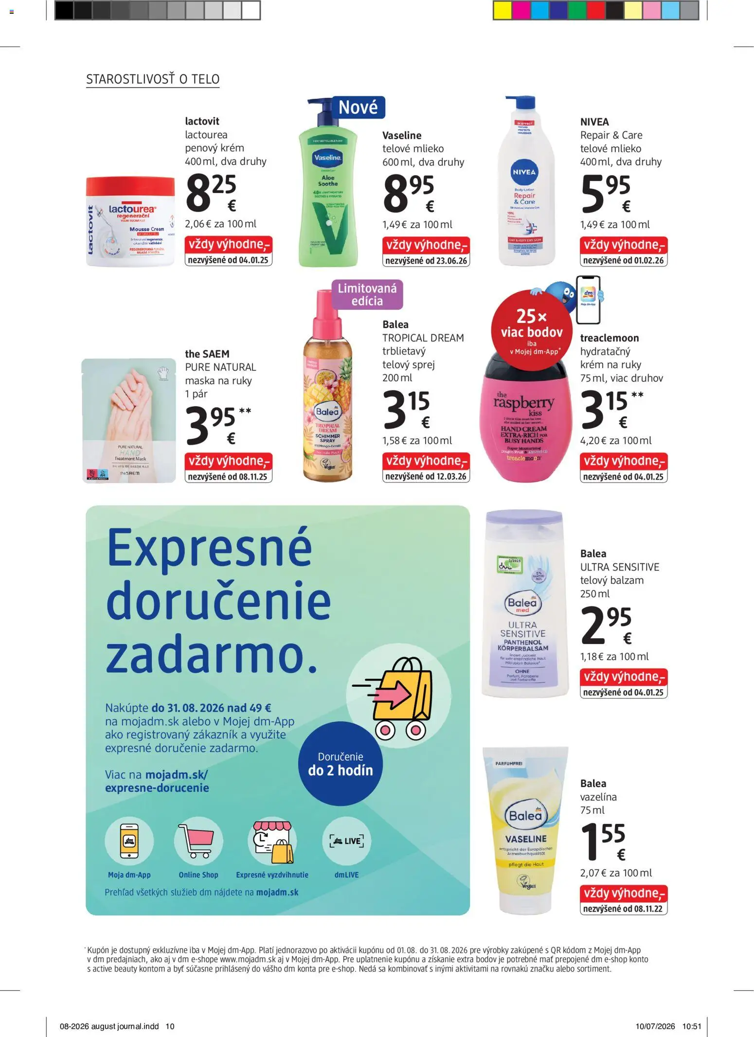 Nové dm drogerie akcie – leták je platný od 01.08.2026 | Strana: 10