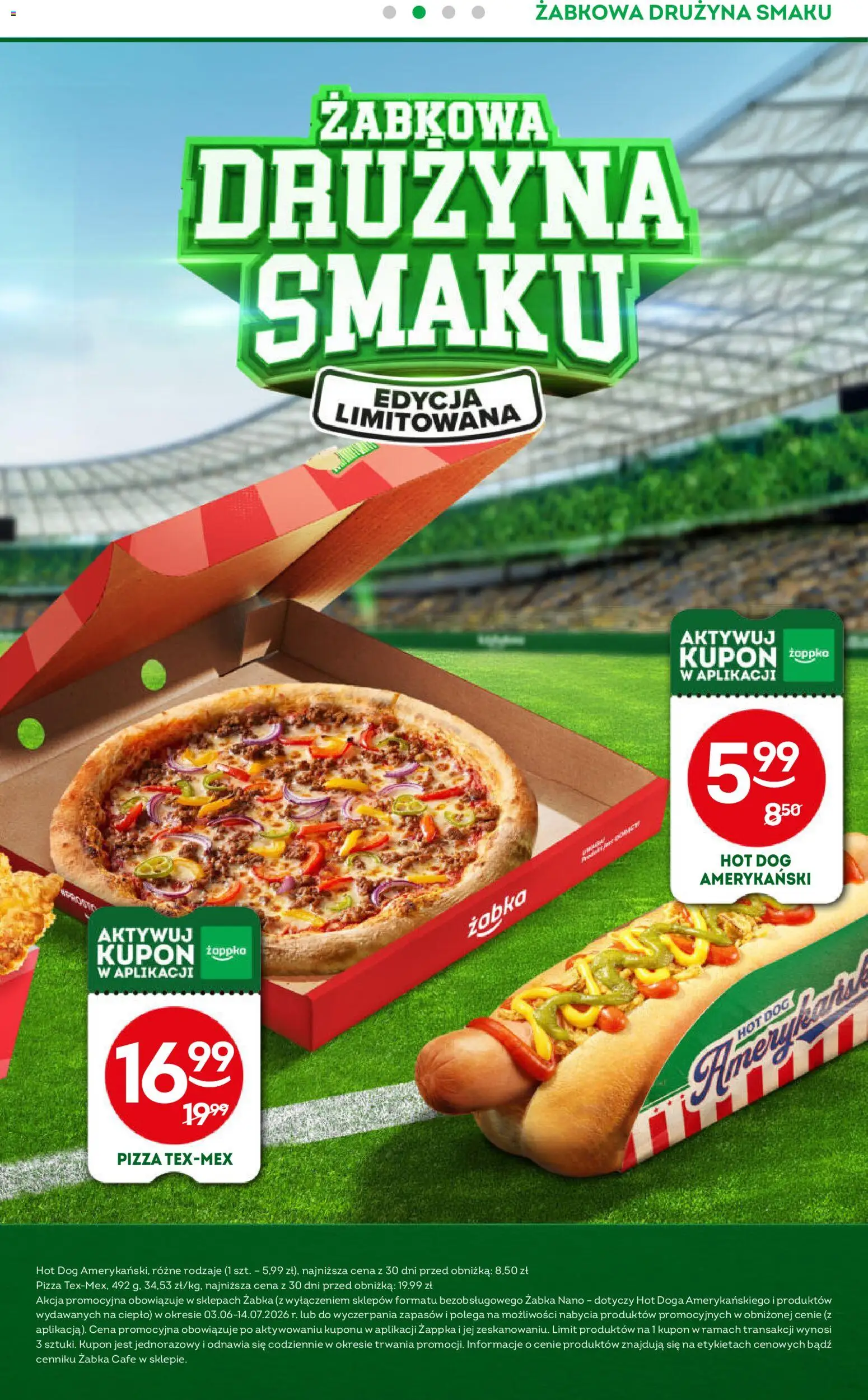 Żabka gazetka od 03.06.2026 | Strona: 49 | Produkty: Hot dog amerykański, Pizza