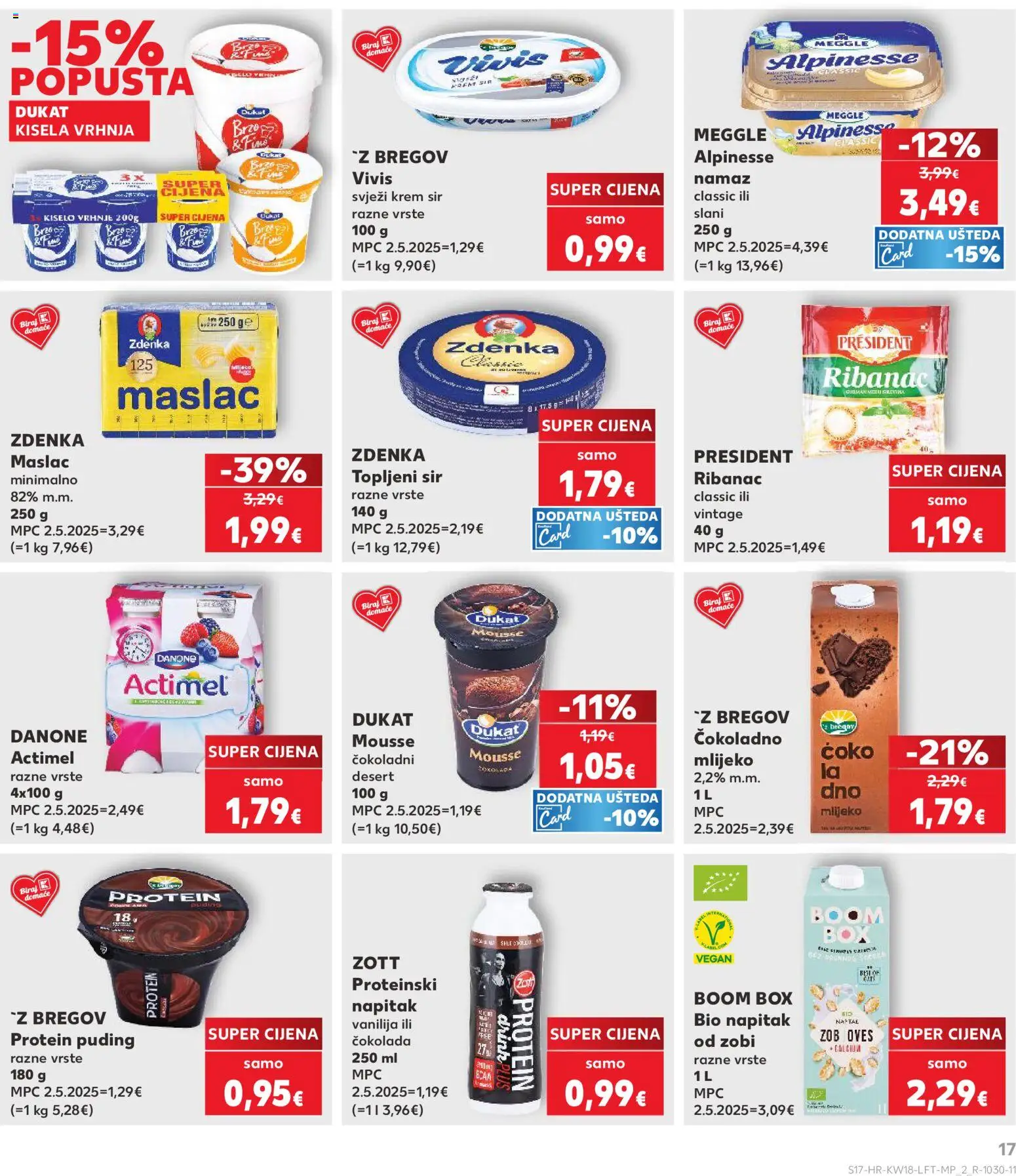 Kaufland katalog | vrijedi od 29.04.2026 | Stranica: 17 | Proizvodi: Maslac, Sir, Puding, Kiselo vrhnje