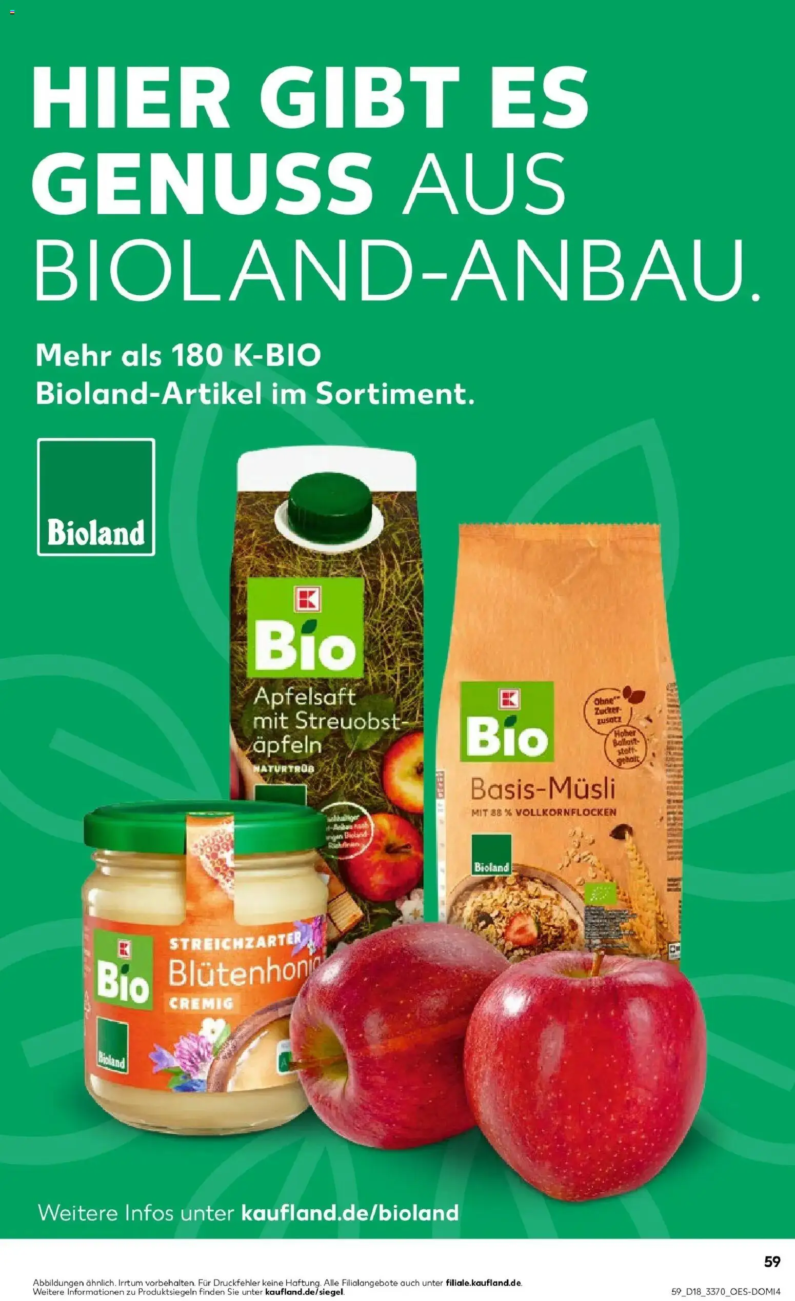 Prospekt Kaufland ab 30.04.2026 » Angebote Online zum Blättern | Seite: 59 | Produkte: Musli, Apfelsaft, Apple