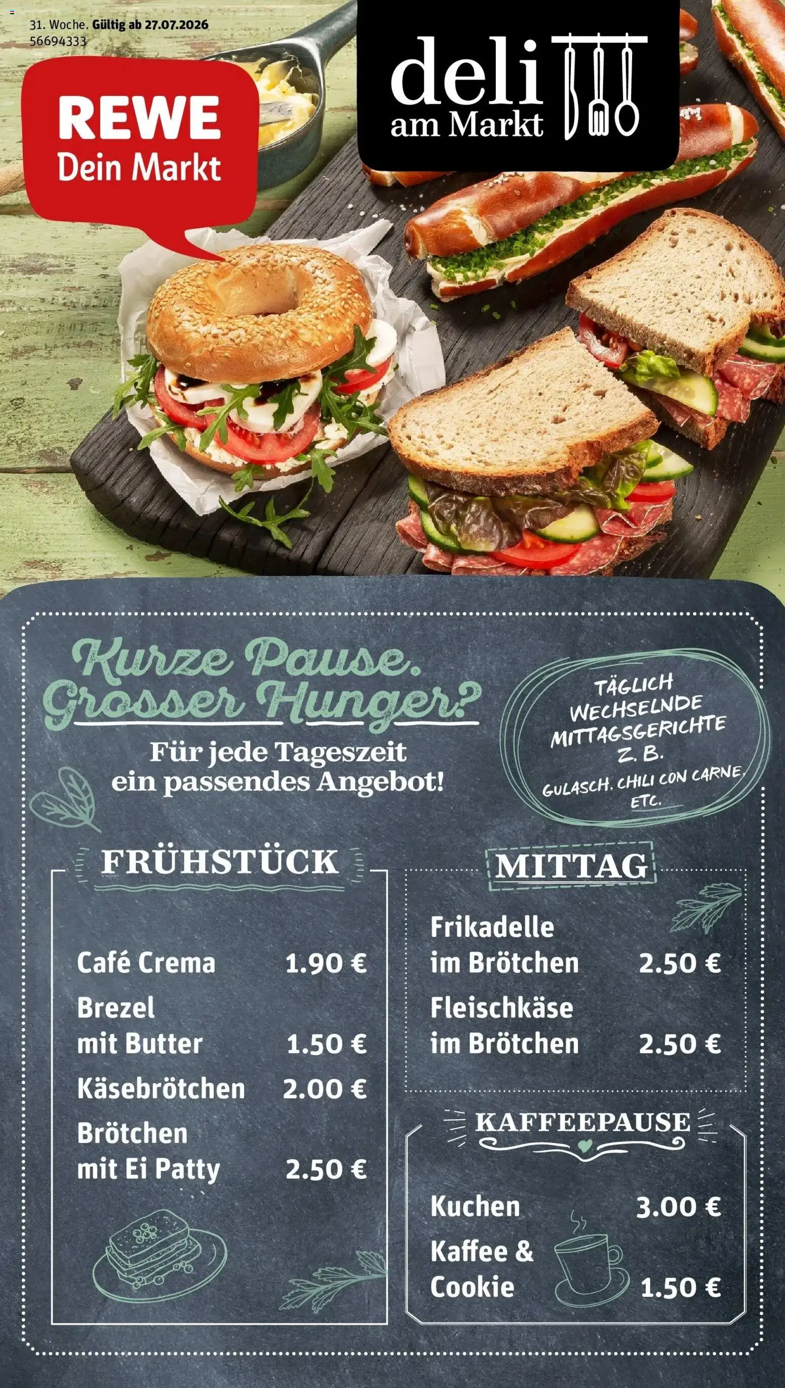 Rewe Prospekt Hamburg/Niendorf – gültig ab 27.07.2026 | Seite: 1 | Produkte: Butter, Kaffee, Chili, Kuchen