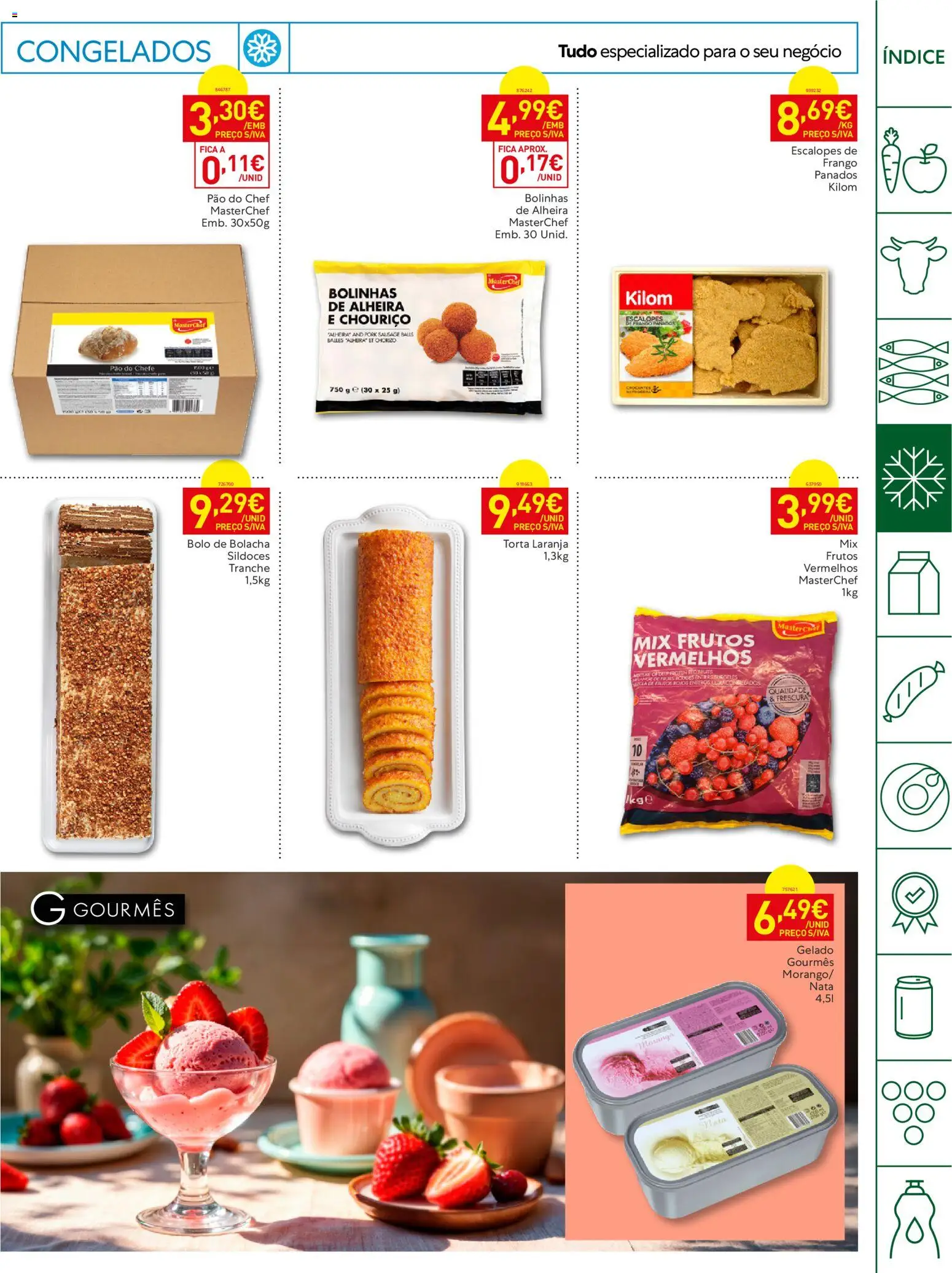 Recheio Horeca │ válido de 23/06/2026 | Página: 9 | Produtos: Bolo, Gelado, Pão, Chouriço