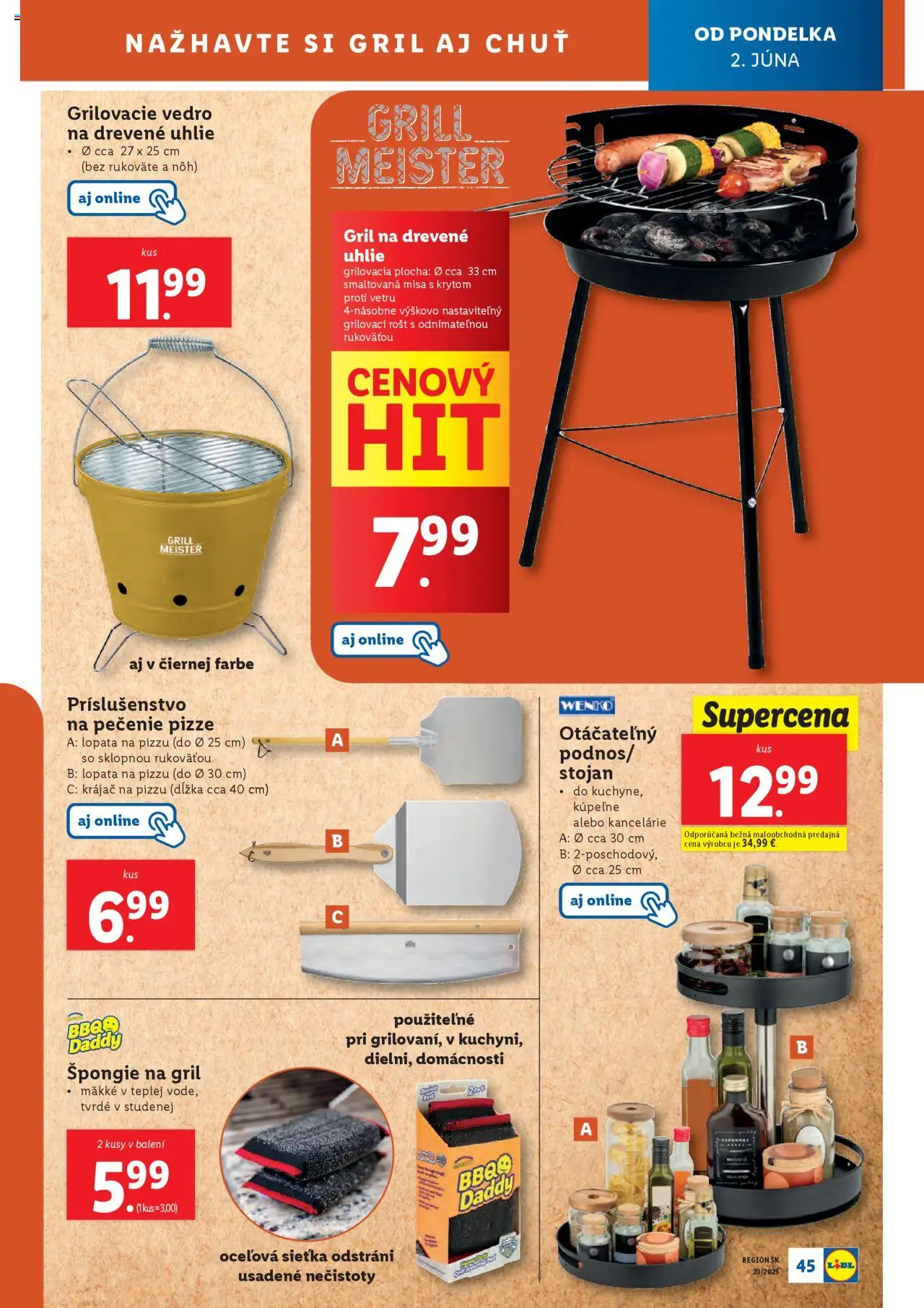 Nové Lidl akcie – leták je platný od 02.06.2025 | Strana: 57 | Produkty: Gril, Rošt, Drevené uhlie, Gril na drevené uhlie