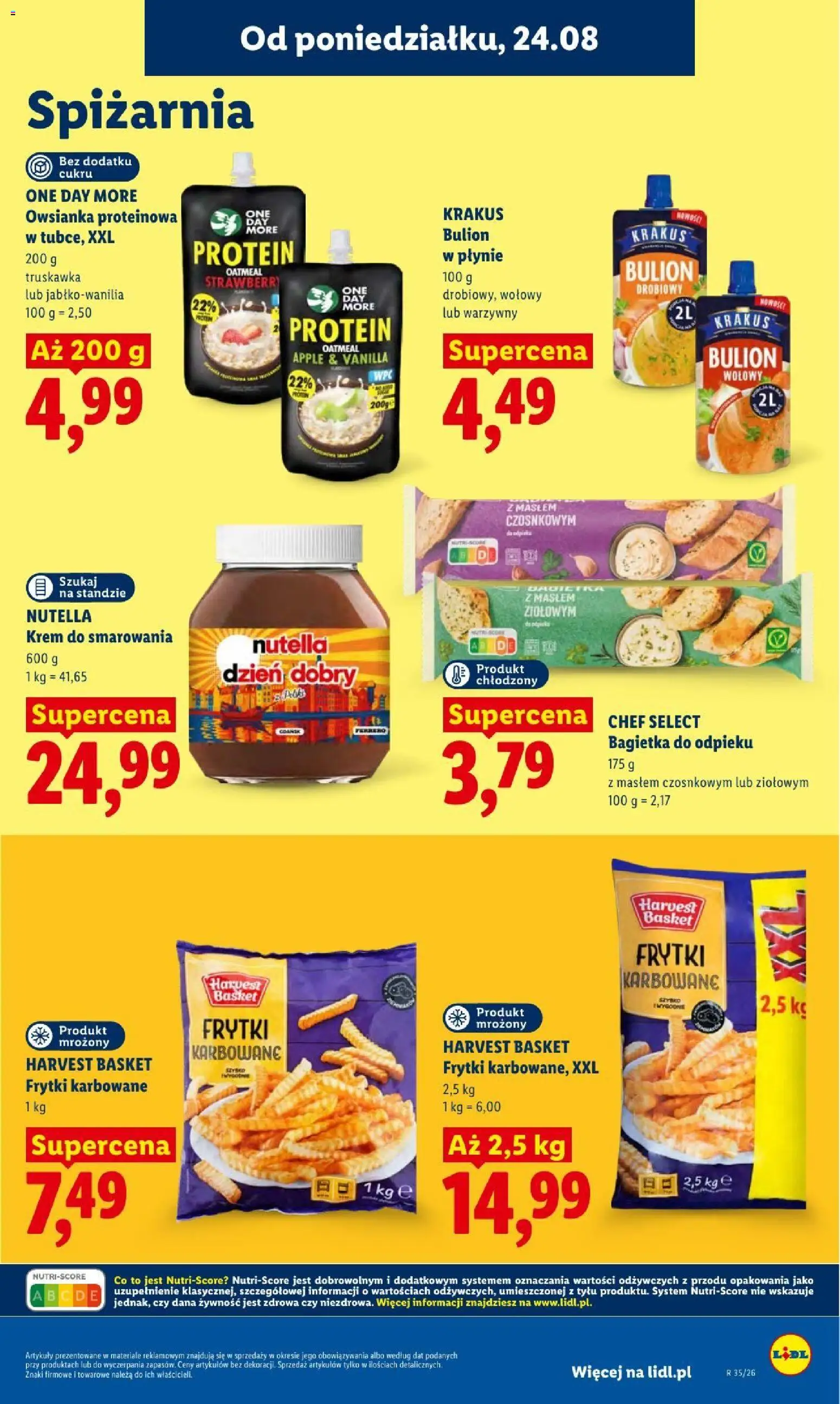 Lidl gazetka od 24.08.2026 | Strona: 87 | Produkty: Żywność, Nutella, Owsianka proteinowa, Bagietka