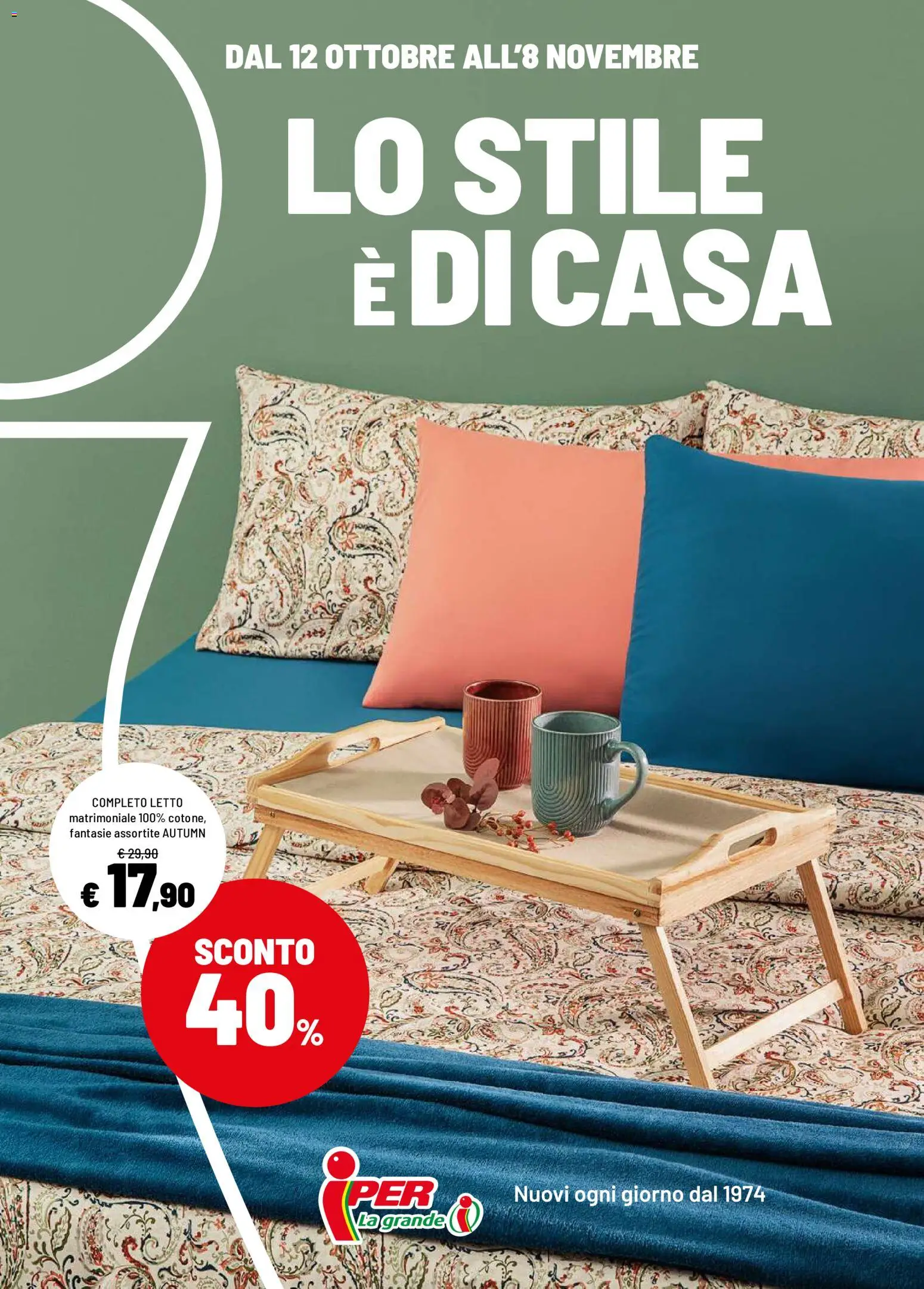 Volantino Iper del 12/10/2026 | Pagina: 1 | Prodotti: Letto matrimoniale, Letto