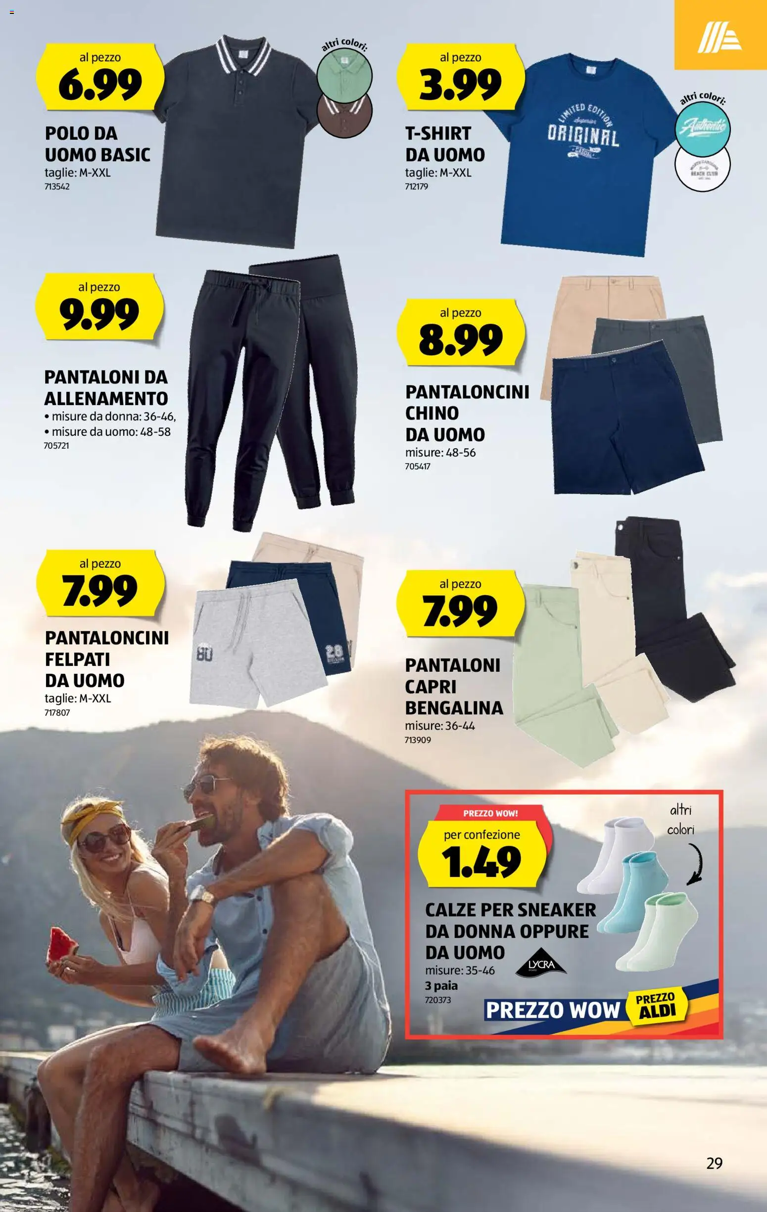 Aldi aktionen IT – gültig ab 09.07.2026 | Seite: 29 | Produkte: T-Shirt, Chino Shorts, Shirt