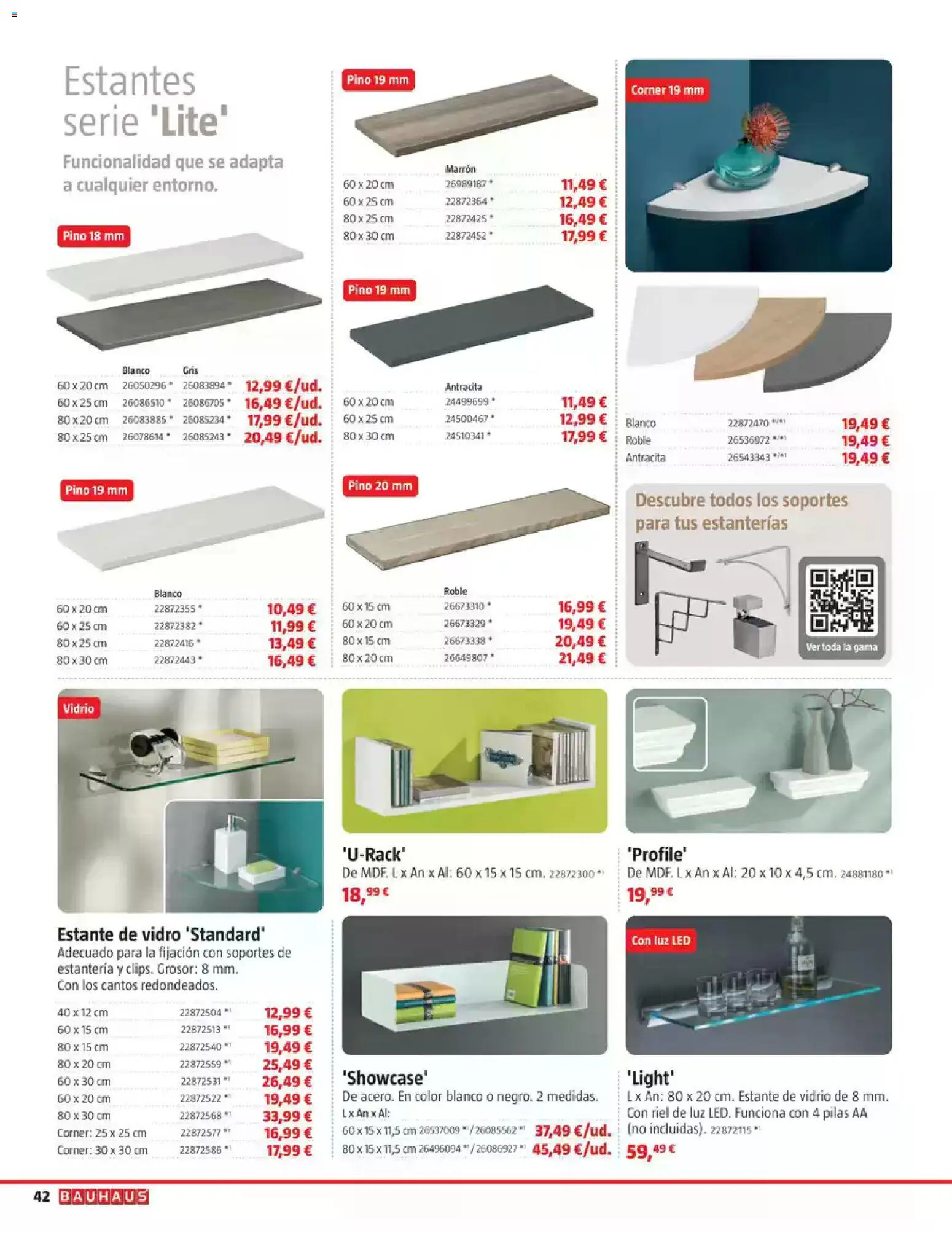 Bauhaus Ordenación │ válido desde el 18/08/2026 | Página: 42 | Productos: Estantería, Pilas AA, Luz LED, Estante