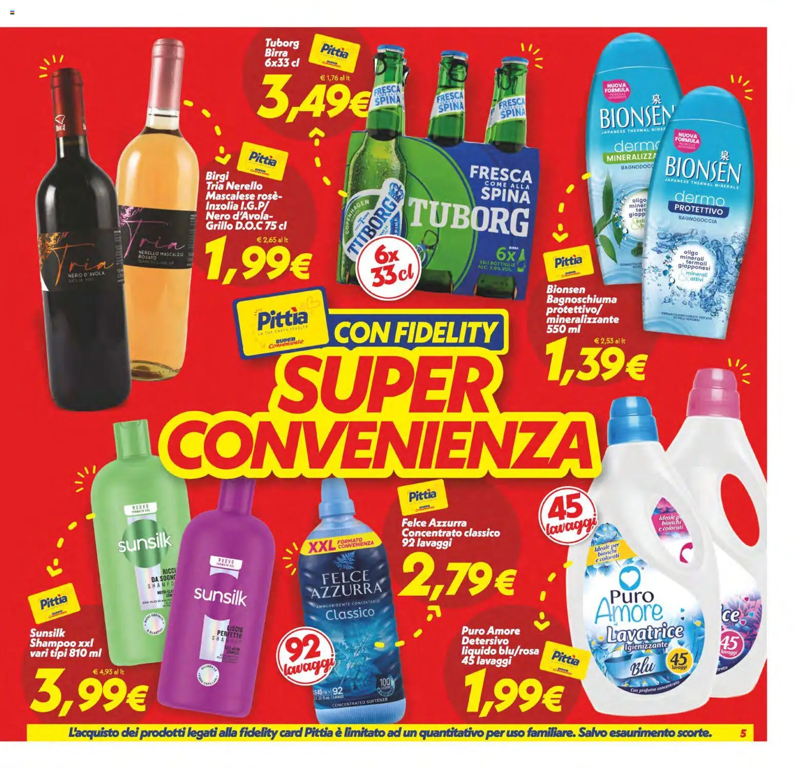 Volantino SuperConveniente del 09.06.2026 | Pagina: 5 | Prodotti: Shampoo, Ammorbidente, Olio, Lavatrice