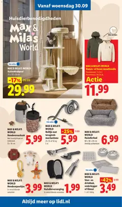 Lidl folder week 40 - Voorbeeld van een folder van Lidl, geldig van 28-09-2026 | Pagina: 30 | Producten: Hoodie, Oortjes, Bed, Kattenkrabpaal