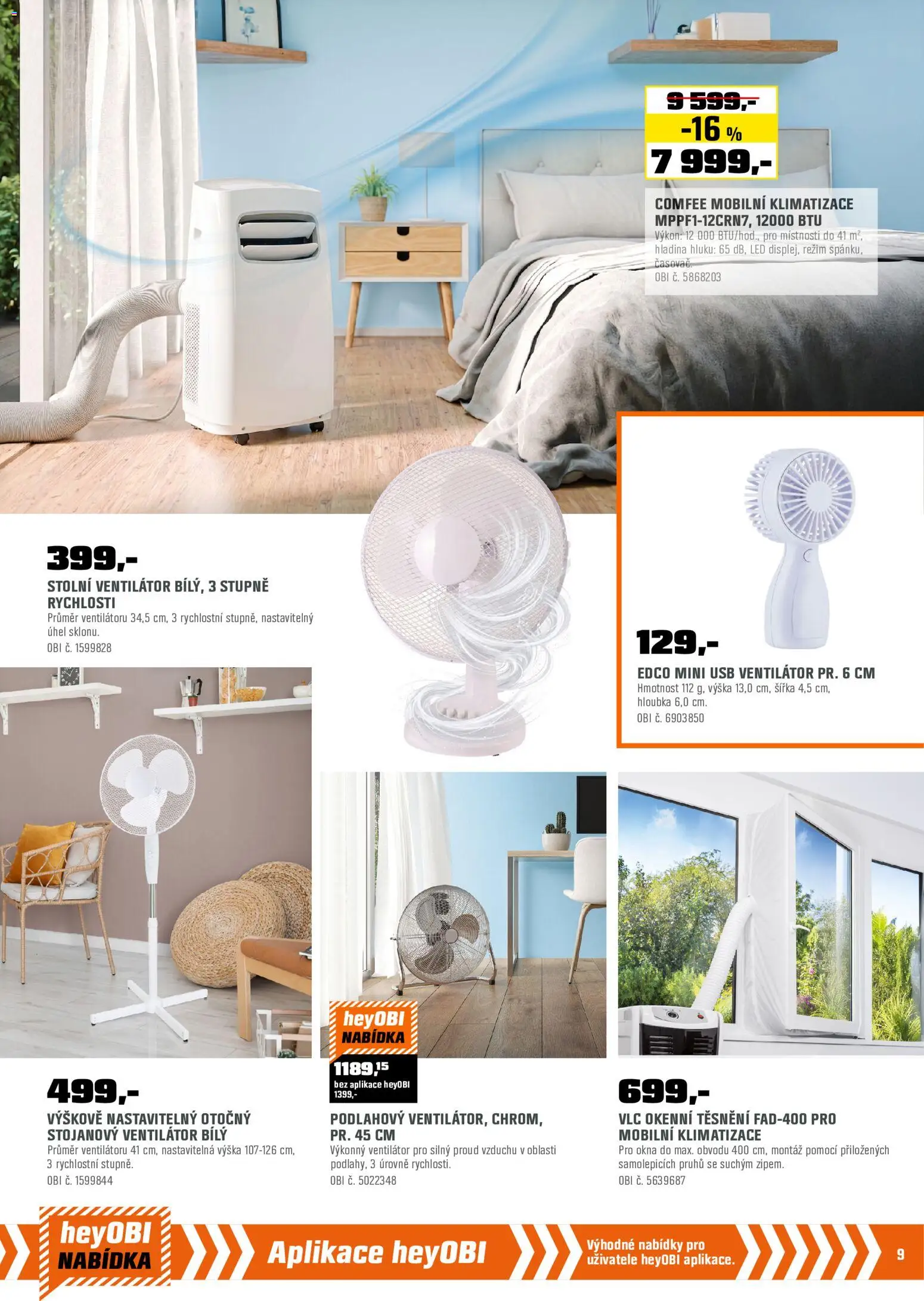 OBI leták od 01.06.2026 | Strana: 8 | Produkty: Mobilní klimatizace, USB, Ventilátor, LED