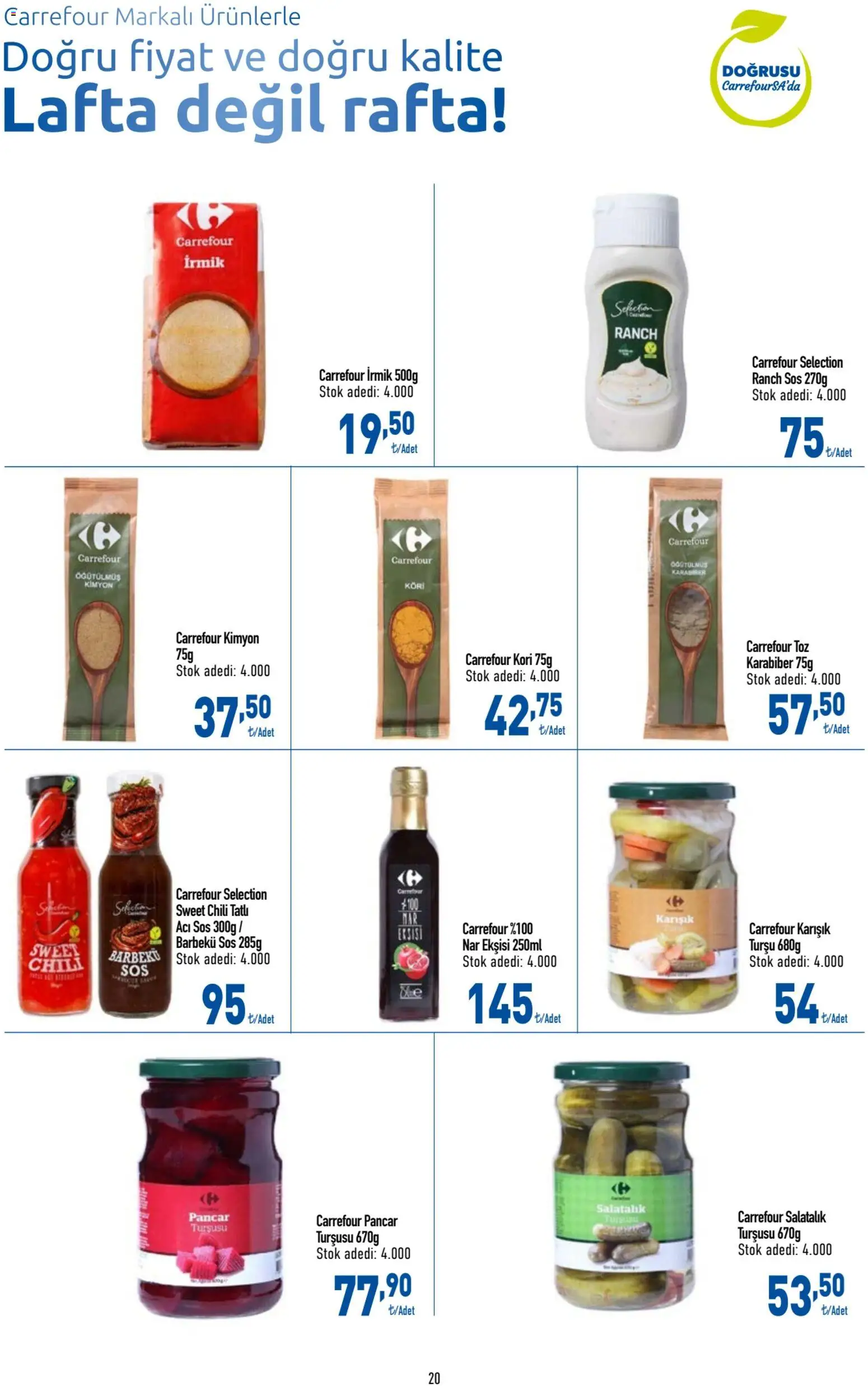CarrefourSA Katalog - 06 Ağustos 2026 tarihinden itibaren geçerlidir | Sayfa: 20 | Ürünler: Nar ekşisi, Salatalık, Karabiber, Nar