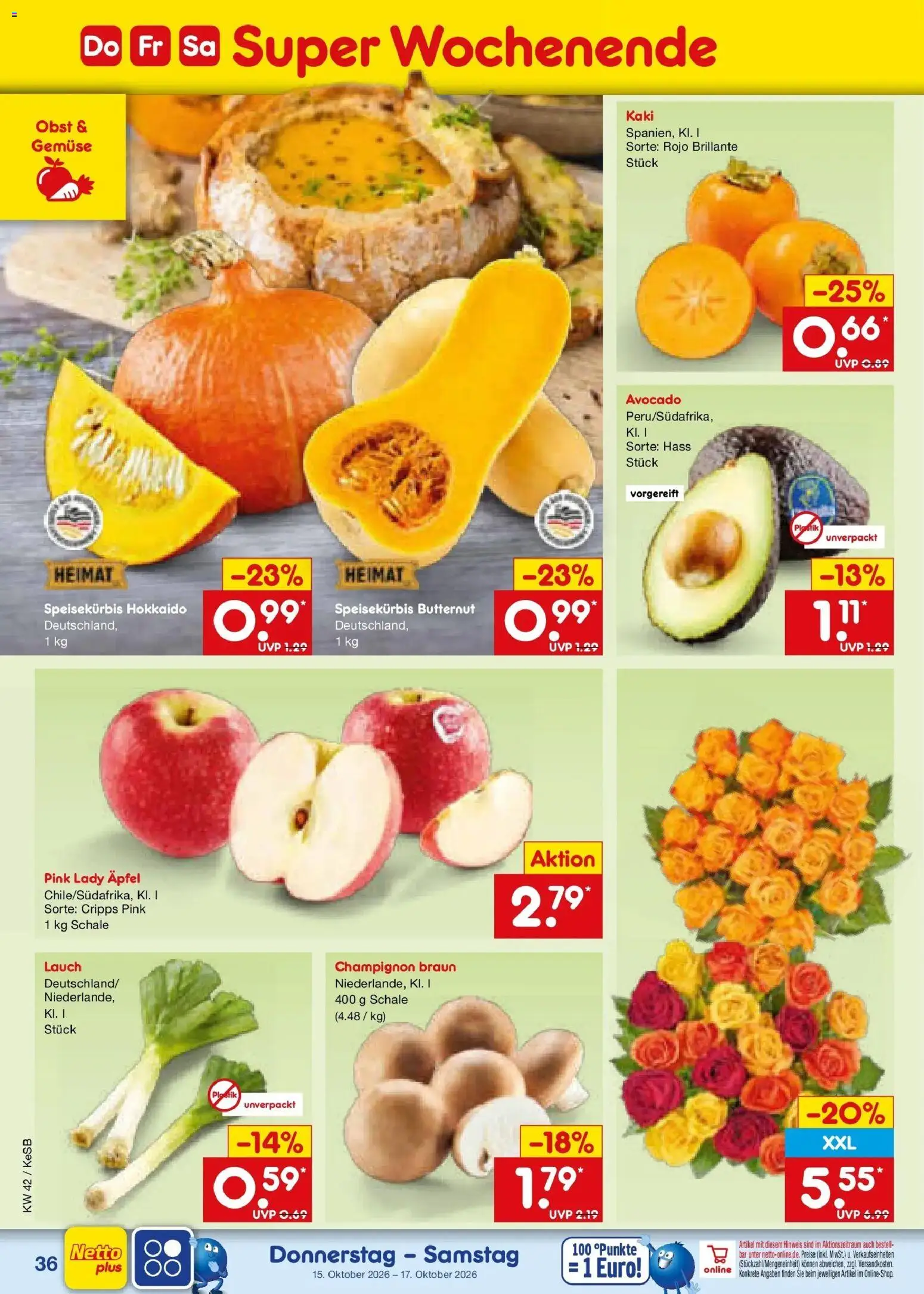 Netto Marken-Discount Prospekt Koblenz (ab 12.10.2026) » Angebote | Seite: 50 | Produkte: Äpfel, Gemüse, Obst, Kaki
