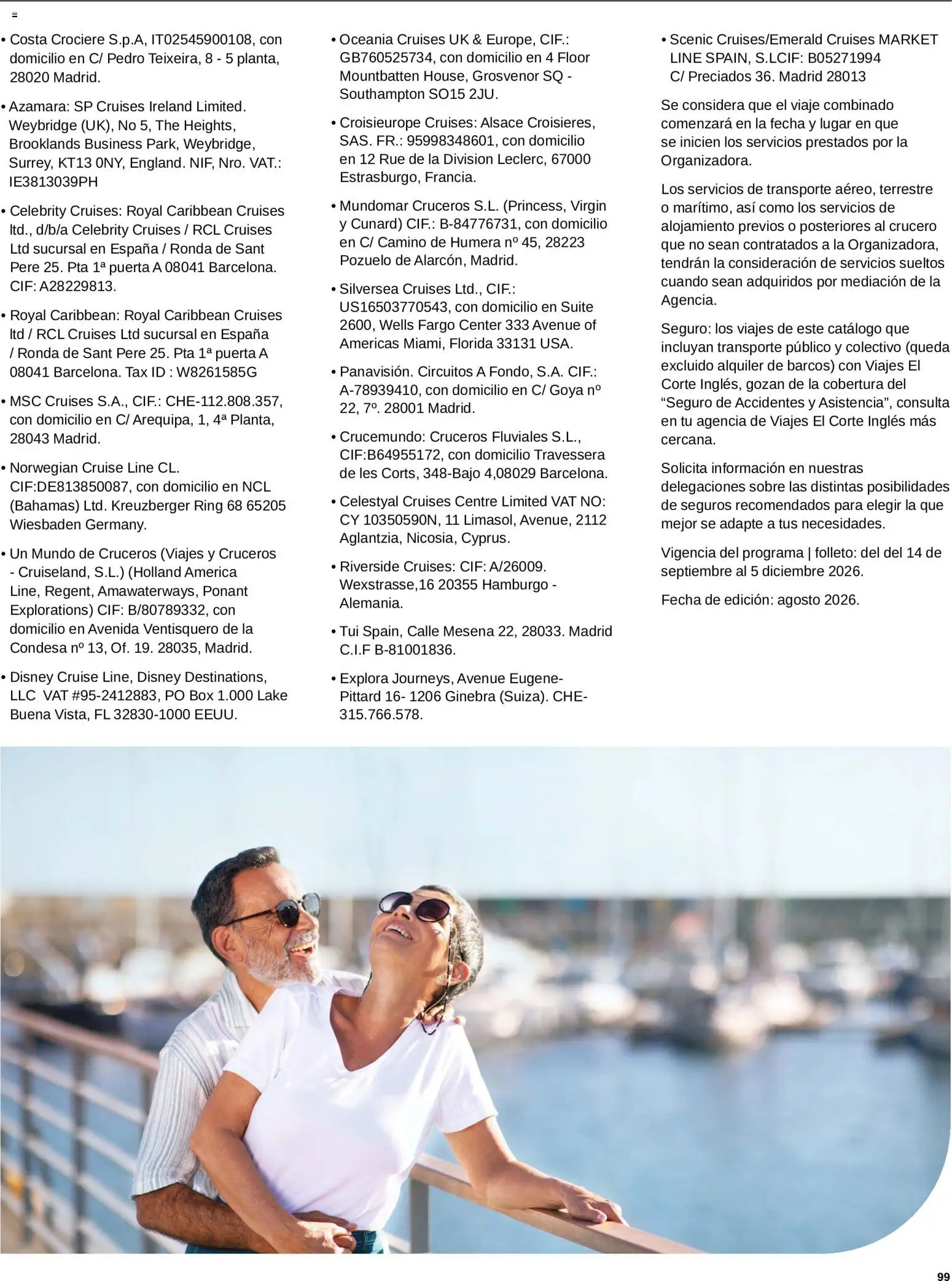 Viajes El Corte Inglés Crucero fantástico │ válido desde el 14/09/2026 | Página: 99 | Productos: Ginebra