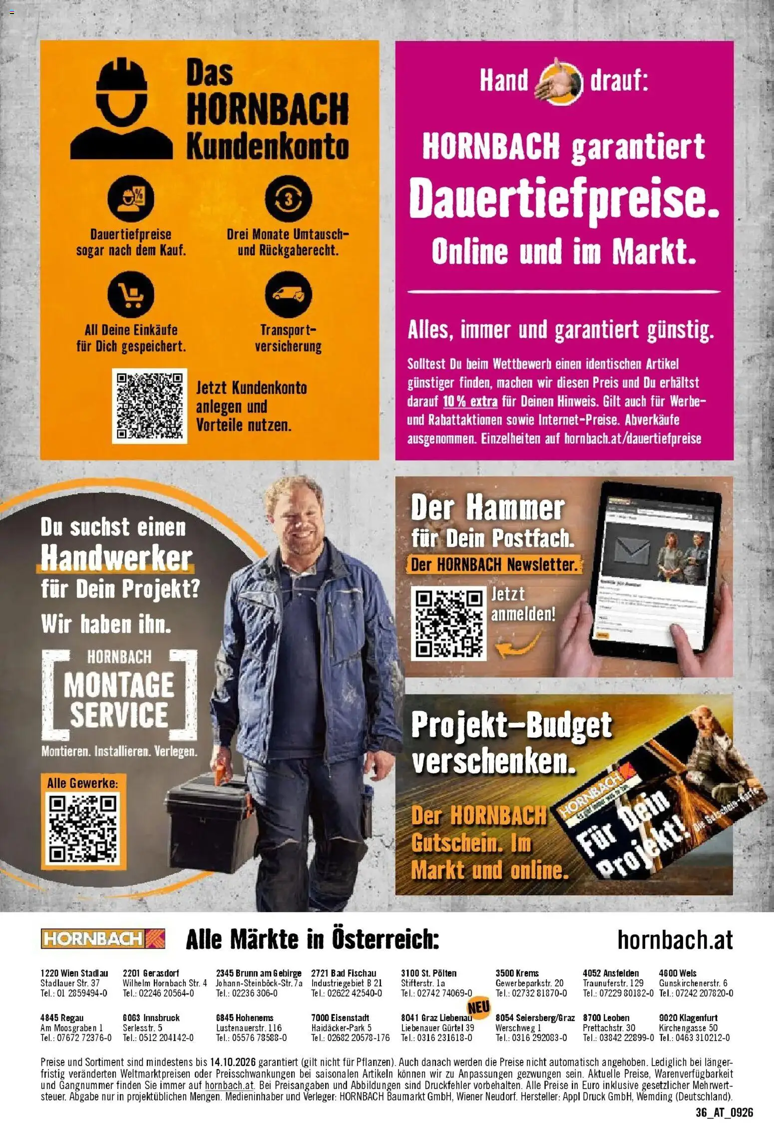 Hornbach - Hornbach: Es gibt immer was zu tun. von 16.09.2026 - Aktuelle Angebote | Seite: 36 | Produkte: Gürtel, Bad