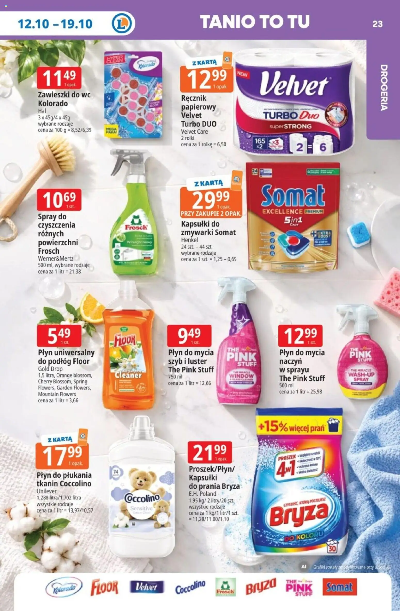 E.Leclerc gazetka - Tanio To Tu od 12.10.2026 | Strona: 23 | Produkty: Karta, Płyn do płukania, Drogeria, Proszek
