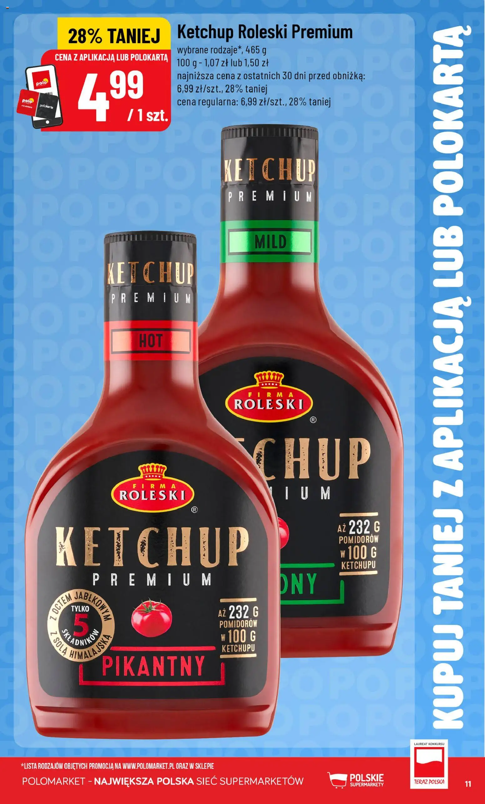 Nowa POLOmarket gazetka od jutra 16.09.2026 | Strona: 11 | Produkty: Ketchup