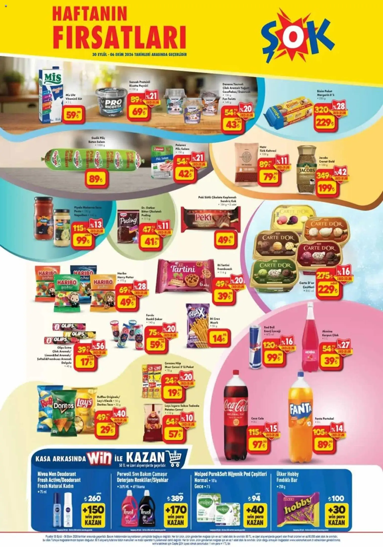 Şok Market Katalog - 30 Eylül 2026 tarihinden itibaren geçerlidir | Sayfa: 5 | Ürünler: Hijyenik ped, Deodorant, Yoğurt, Fanta