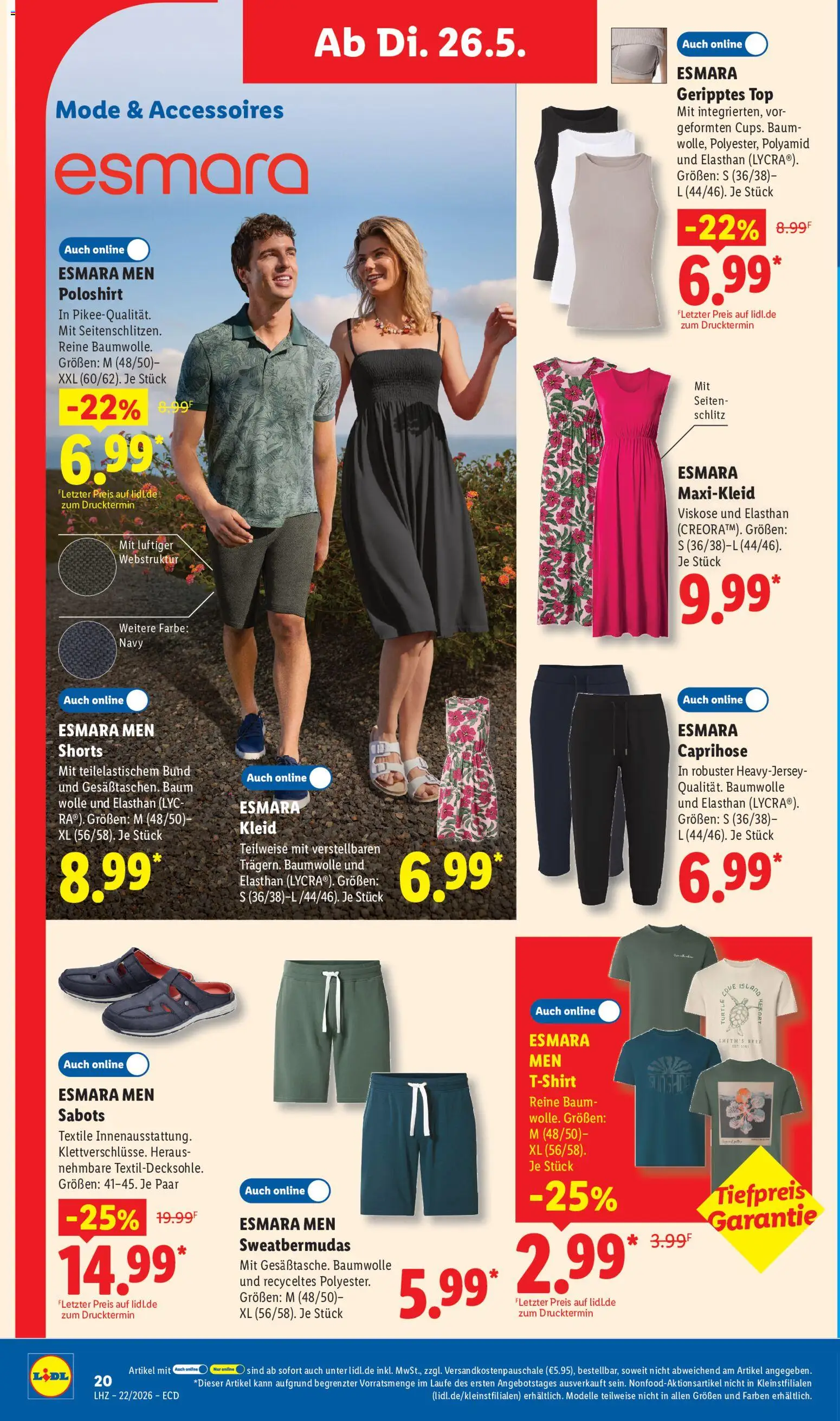 Lidl Prospekt – gültig ab 26.05.2026 | Seite: 12 | Produkte: Top, Caprihose, Maxikleid, Kleid
