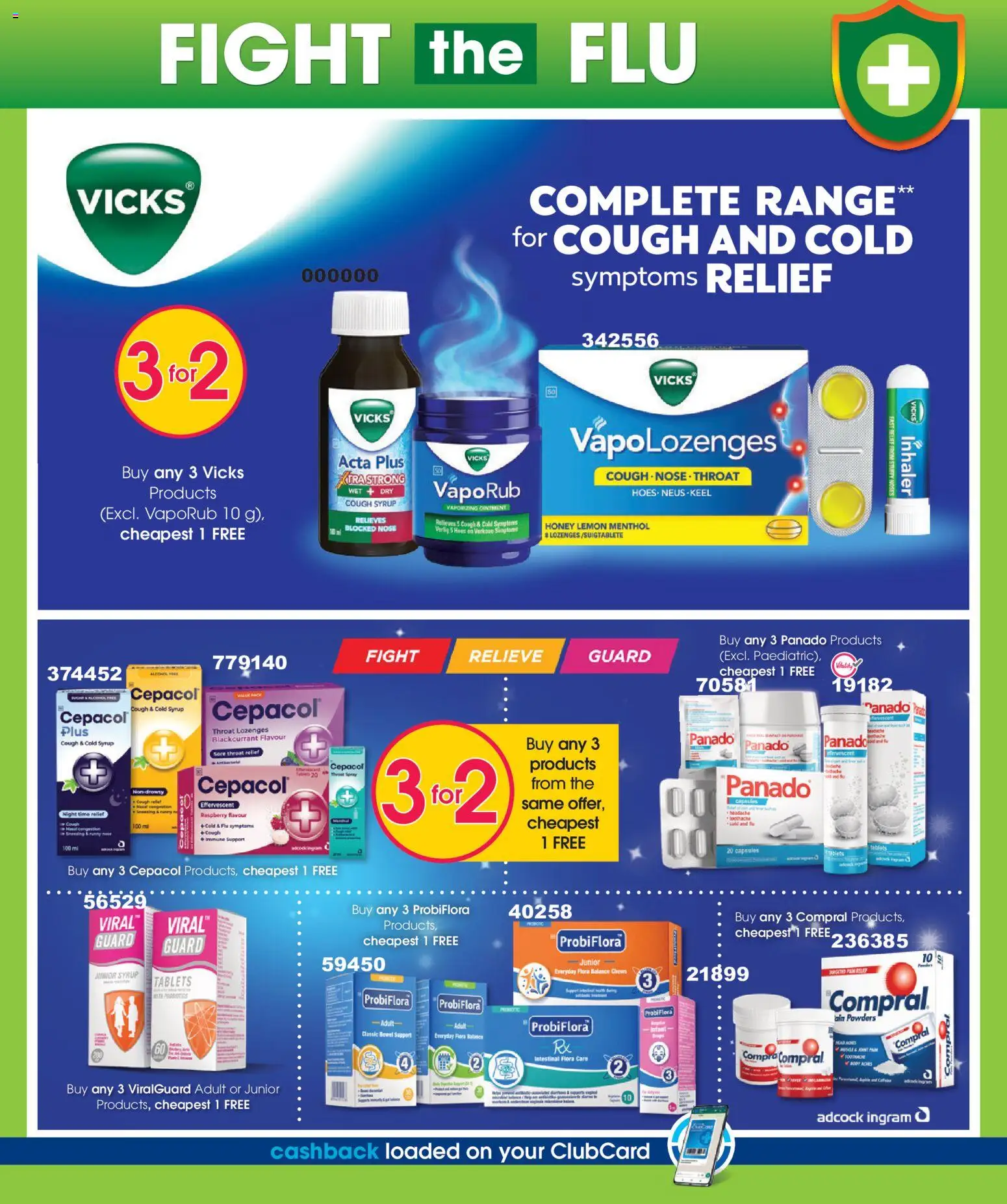 New Clicks catalogue – valid from 23/06/2026 | Page: 6 | Products: Cough syrup, Gin, Lozenges, Syrup