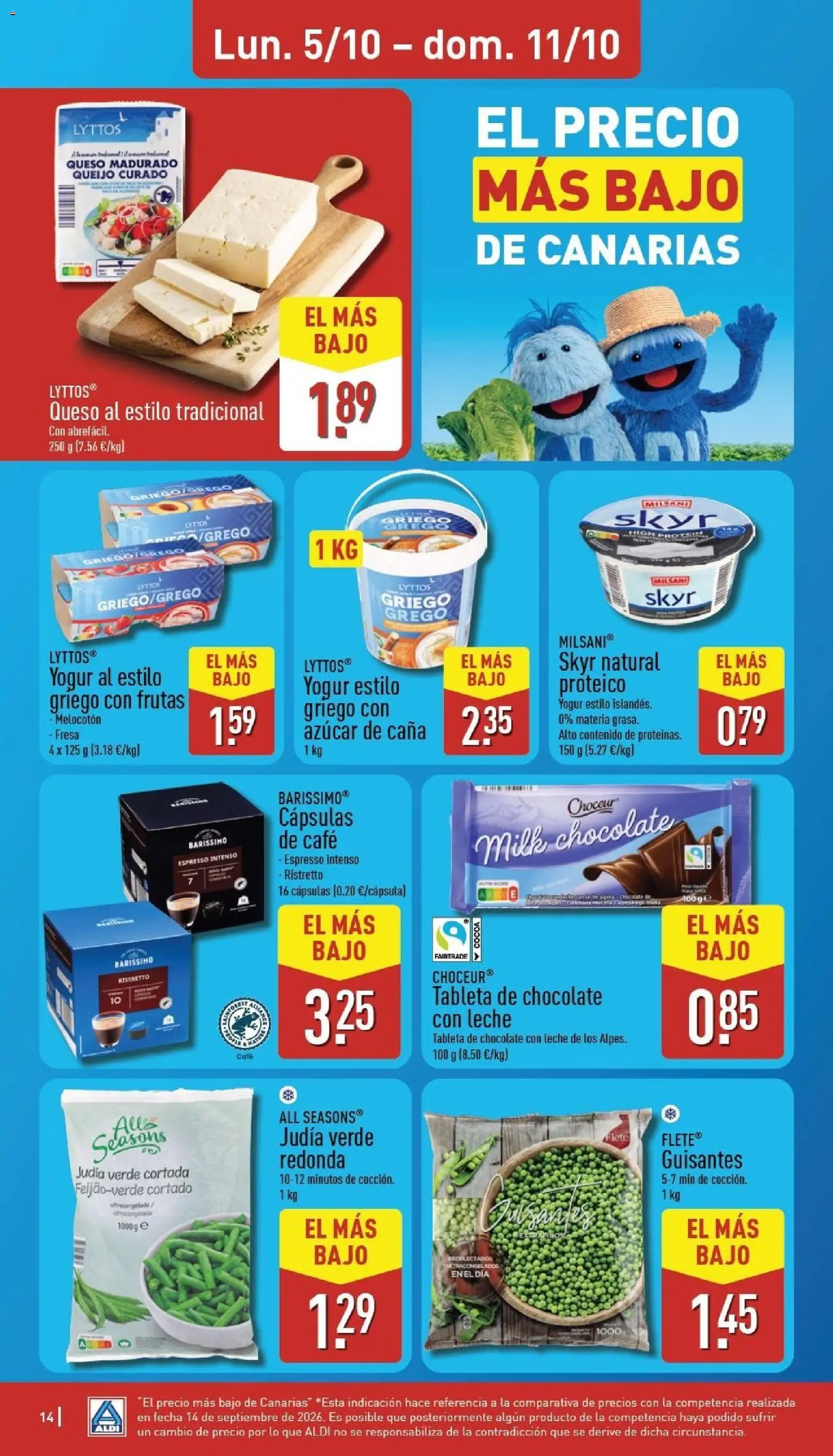 Aldi folleto Canarias │ válido desde el 05/10/2026 | Página: 14 | Productos: Skyr, Café, Chocolate, Tableta
