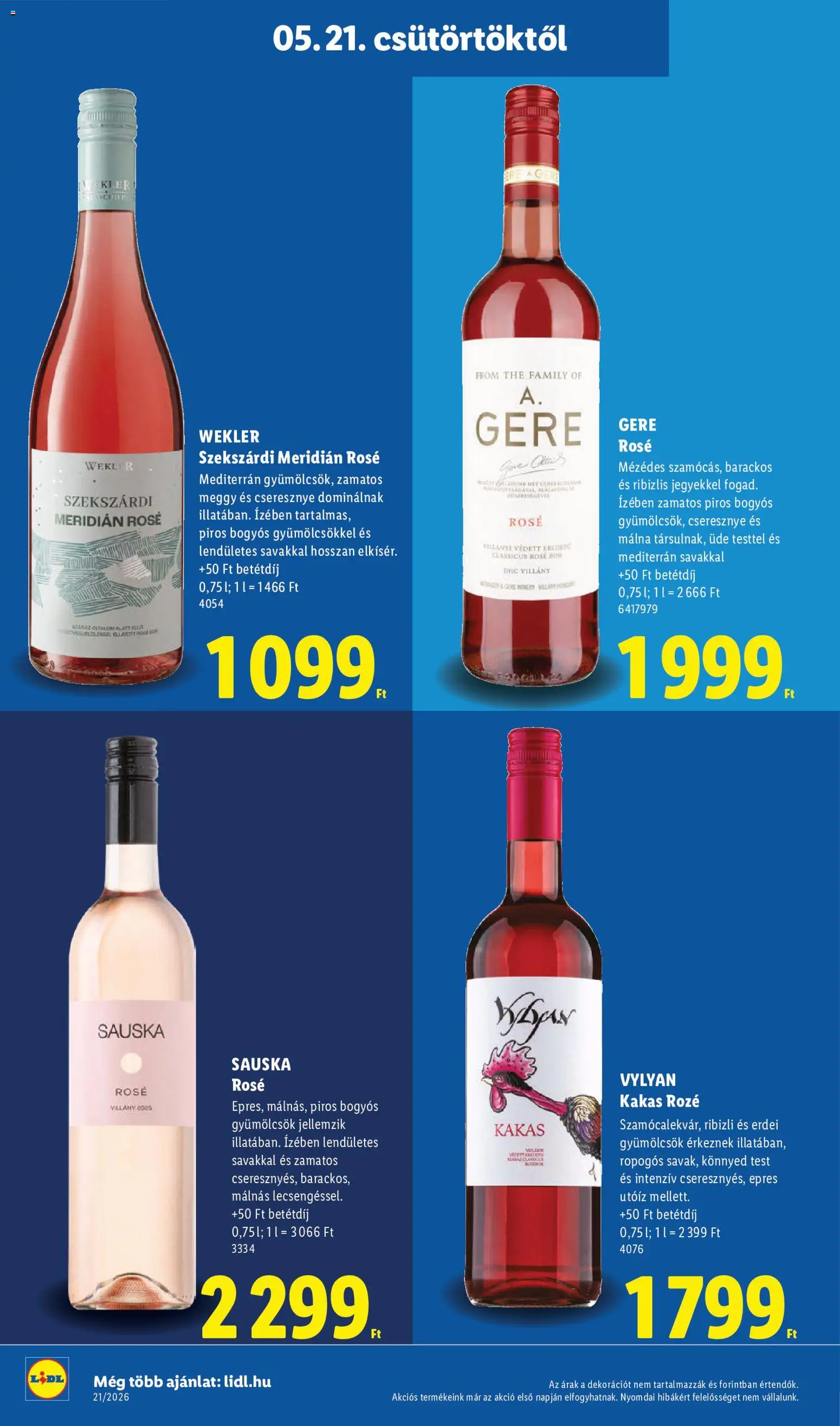 Lidl akciós ujság - amely érvényes a következő dátumtól: 21.05.2026 | Oldal: 32 | Termékek: Málna, Meggy, Cseresznye, Bor