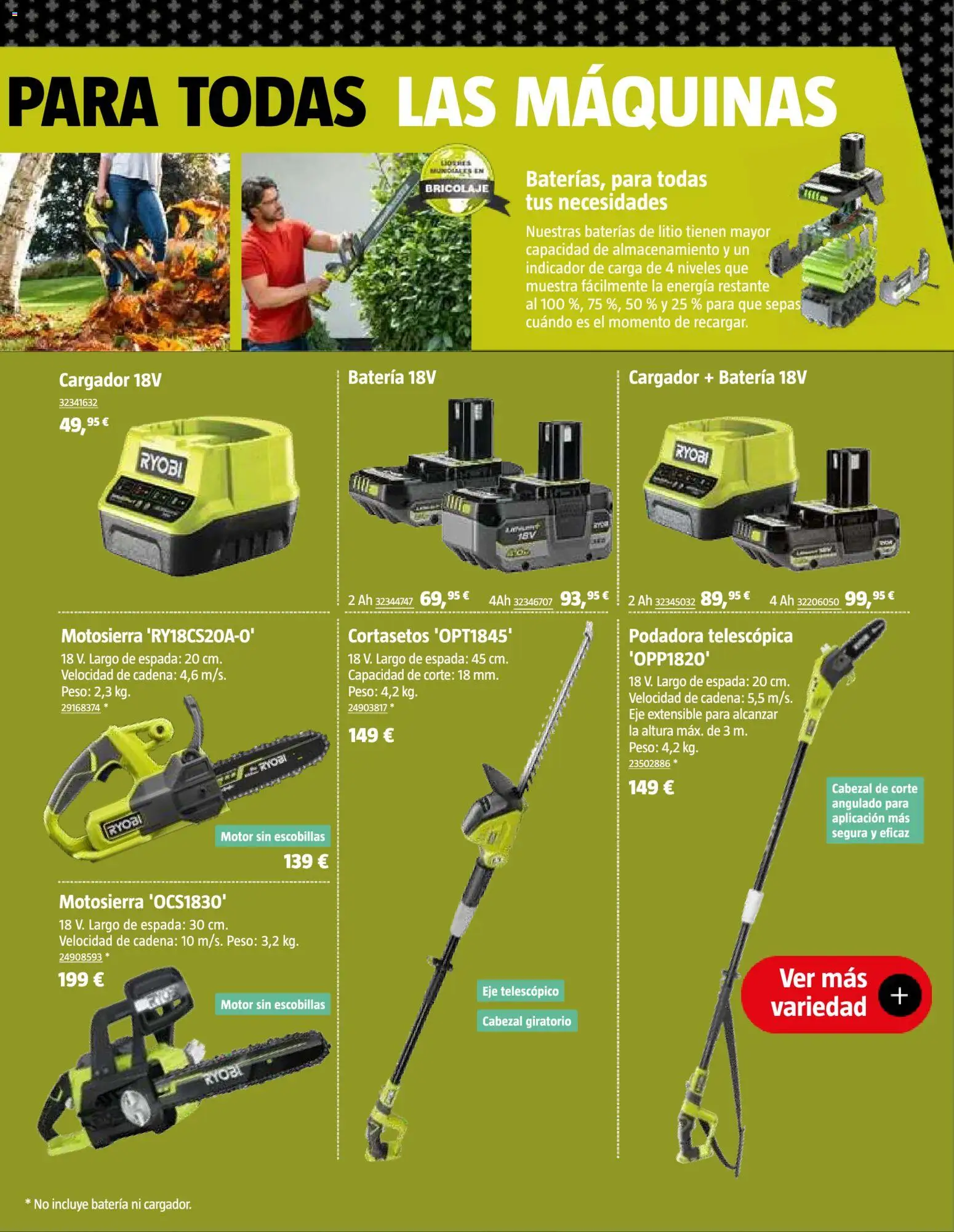 Bauhaus Jardín │ válido desde el 16.03.2026 | Página: 9 | Productos: Motosierra, Cortasetos, Peso, Batería