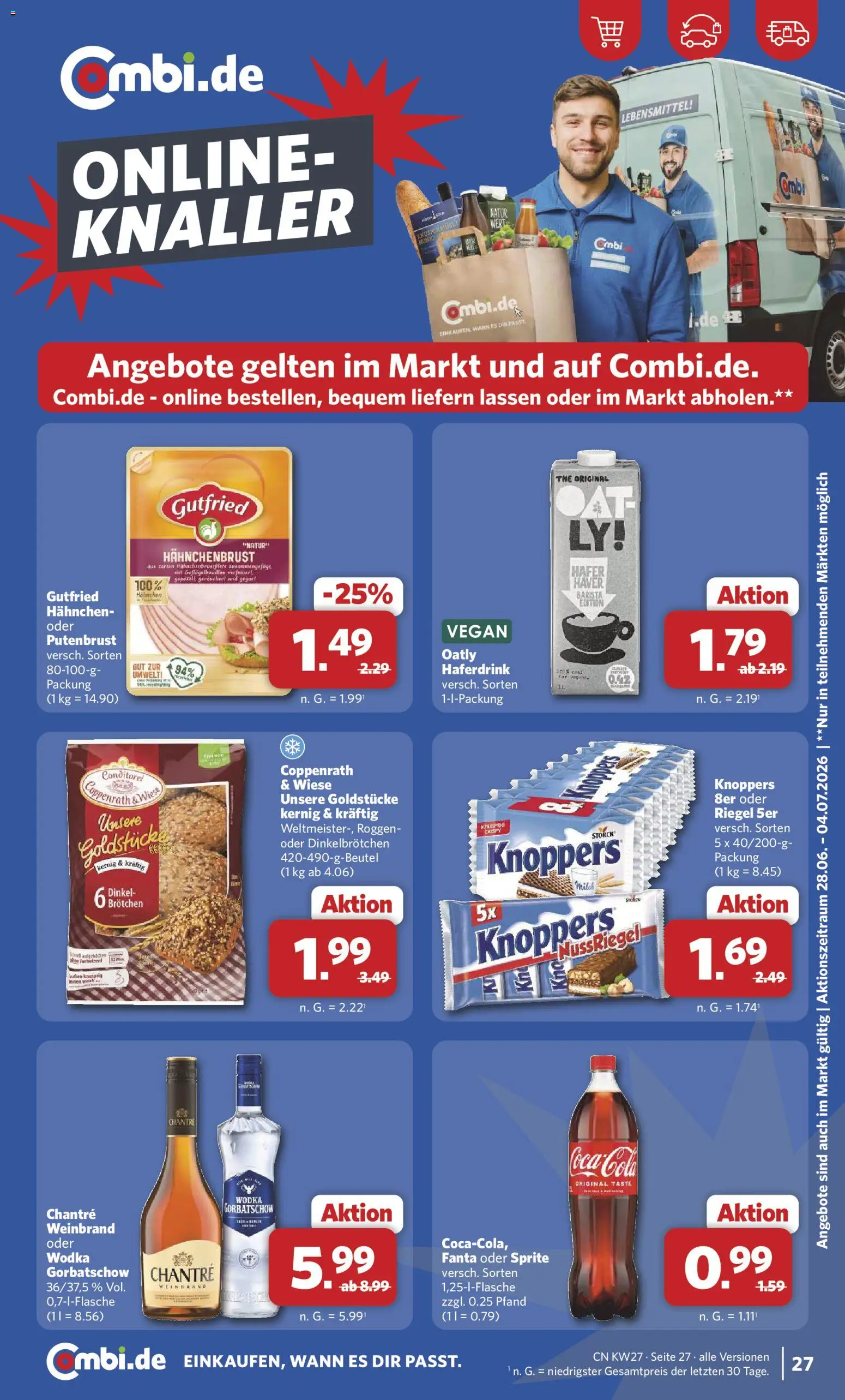 Combi Prospekt – gültig ab 29.06.2026 | Seite: 27 | Produkte: Cola, Haferdrink, Wodka, Hahnchenbrust