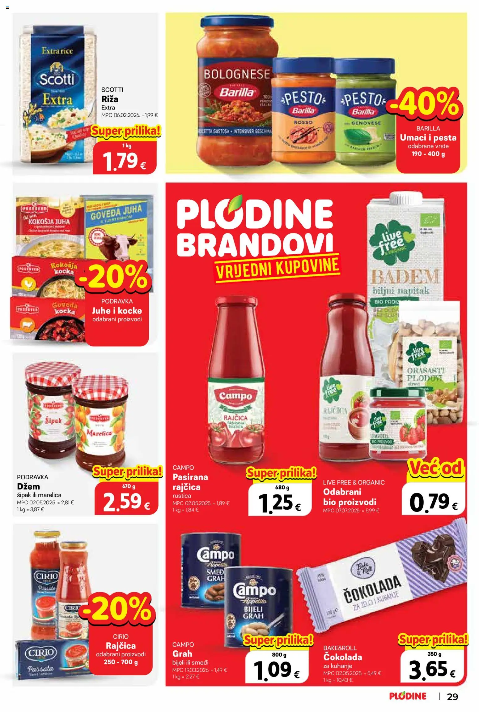 Plodine katalog | vrijedi od 02.09.2026 | Stranica: 29 | Proizvodi: Grah, Podravka, Badem, Juhe