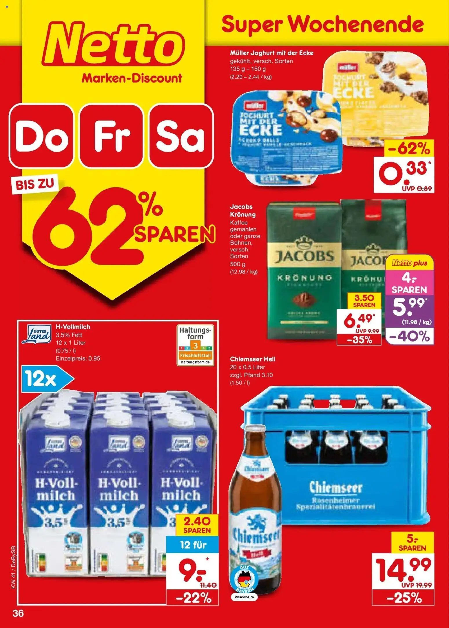 Netto Marken-Discount Prospekt Stuttgart (ab 05.10.2026) » Angebote | Seite: 46 | Produkte: Milch, Joghurt, Kaffee