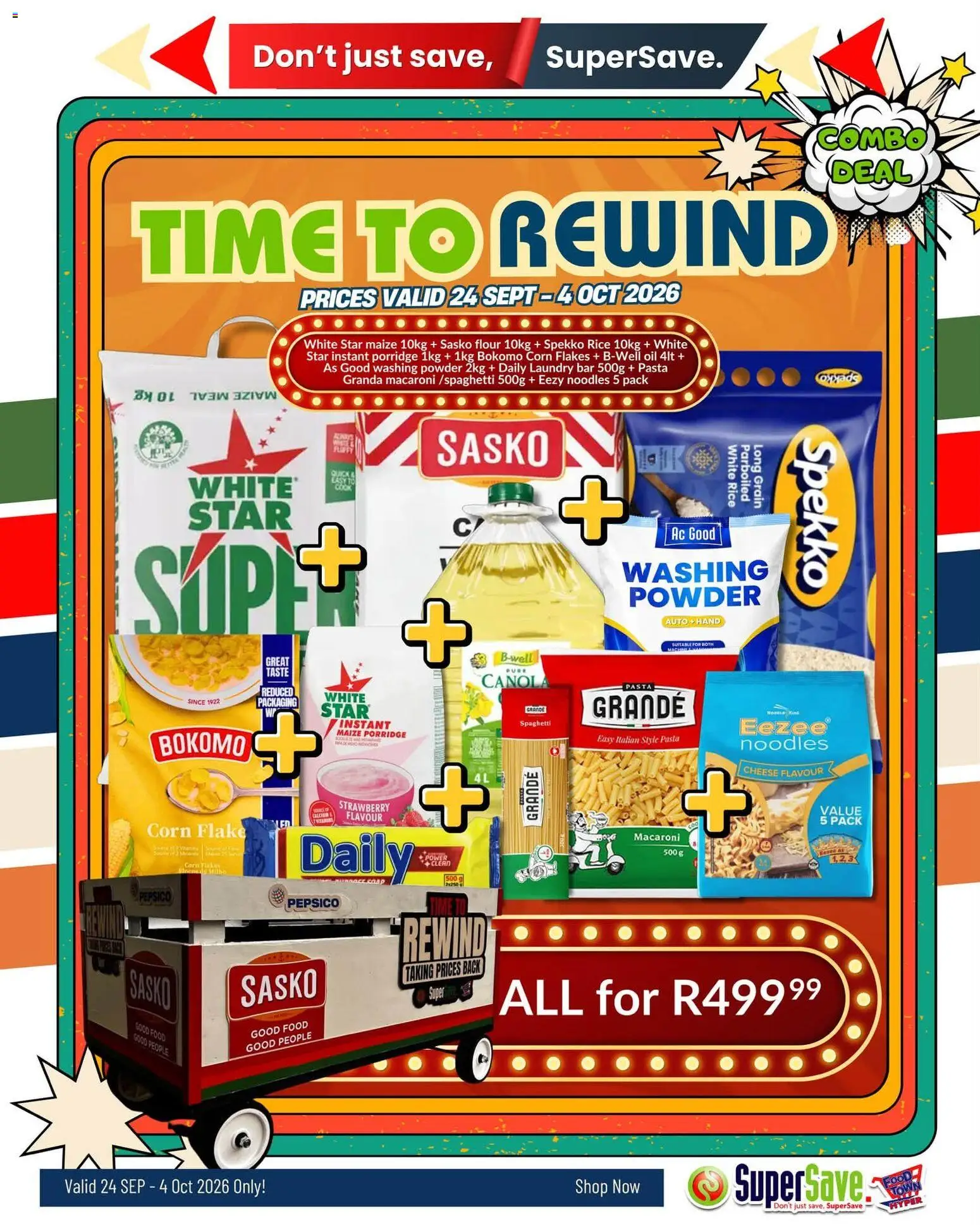 New Super Save catalogue – valid from 24/09/2026 | Page: 30 | Products: Corn flakes, Maize meal, Spaghetti, Washing powder