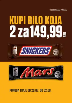 Univerexport kata Snikers i Mars - pregled Univerexport kataloga - važi od 20.07.2026