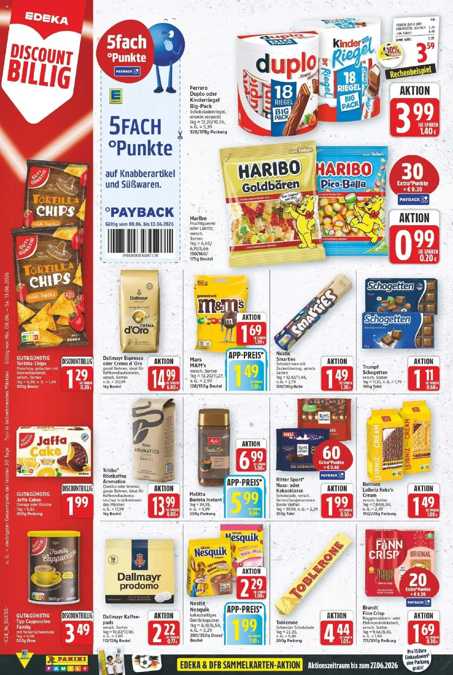 E center Prospekt Bitterfeld-Wolfen – gültig ab 08.06.2026 | Seite: 18 | Produkte: Melitta, Nesquik, Ferrero duplo, Chips