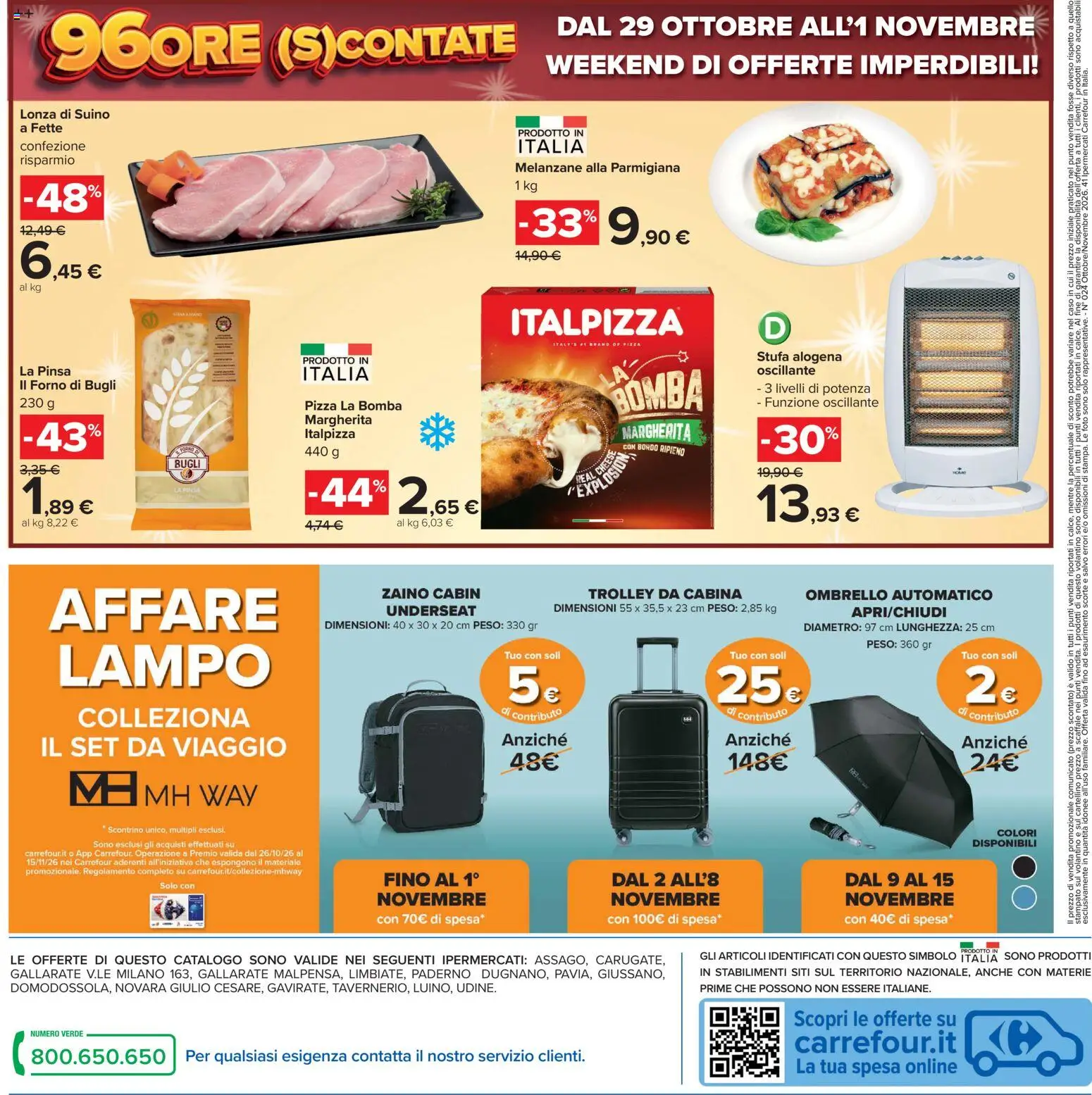 Volantino Carrefour del 23/10/2026 | Pagina: 46 | Prodotti: Pizza, Suino, Ombrello, Scaffale