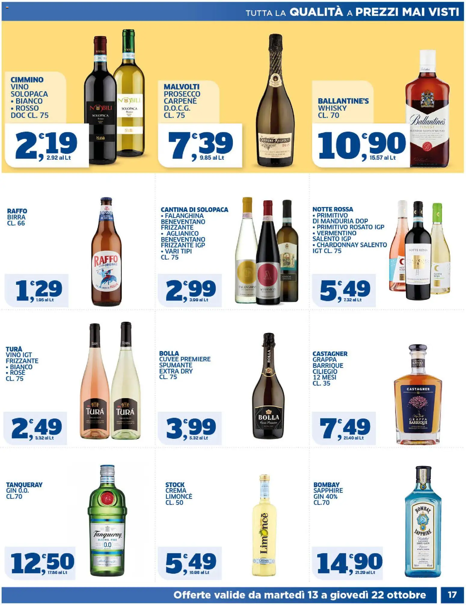 Volantino SIGMA del 13/10/2026 | Pagina: 17 | Prodotti: Crema, Whisky, Ballantine’s, Spumante