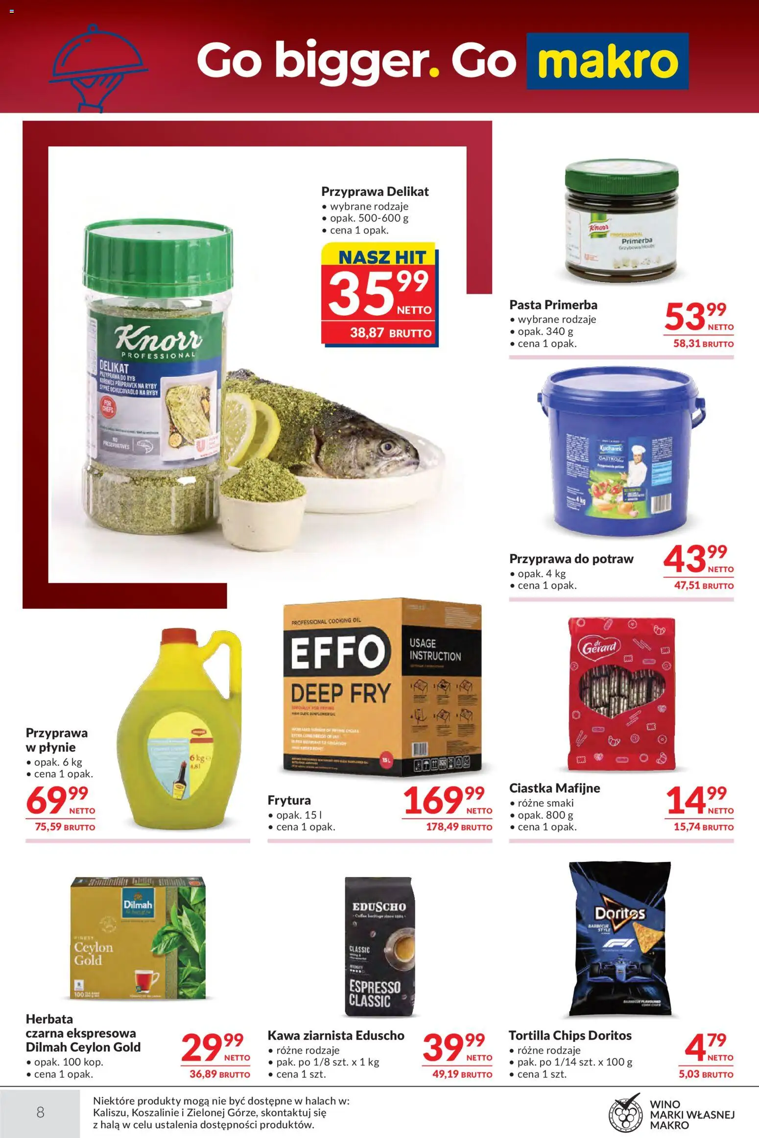 Makro gazetka - Oferta dla gastronomii od 18.08.2026 | Strona: 8 | Produkty: Frytura, Kawa ziarnista, Doritos, Wino