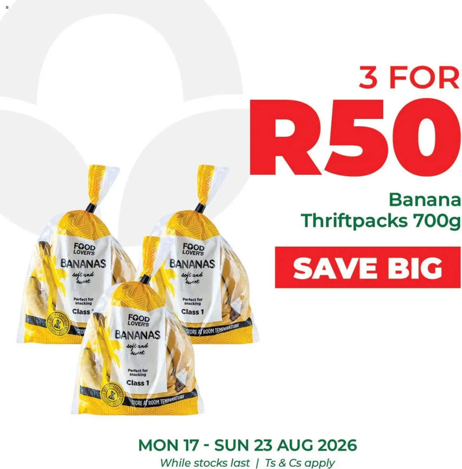 New Food Lover's Market catalogue – valid from 17/08/2026 | Page: 3 | Products: Bananas